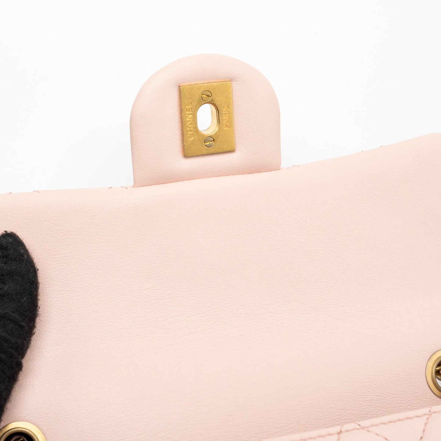 Chanel 23K pearl crush mini rectangular flap bag lambskin light pink  (Microchip)