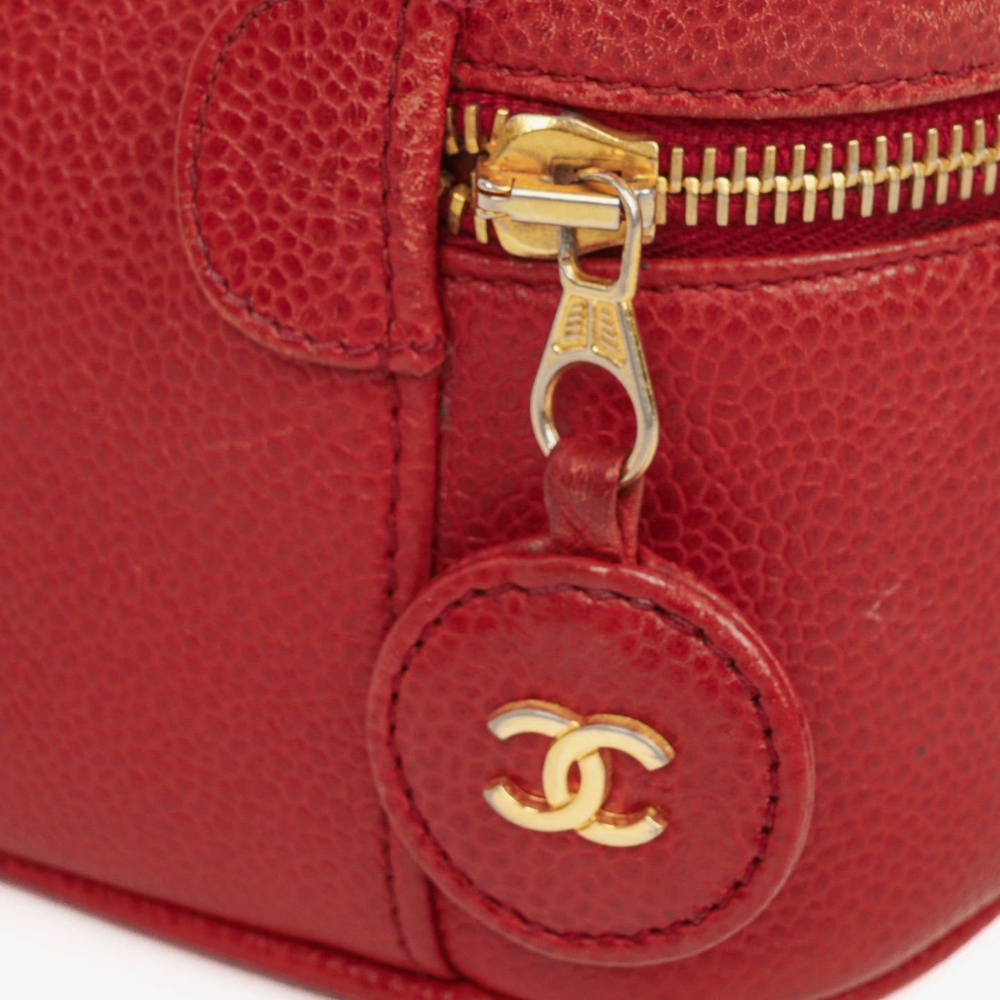 Chanel Red Leather Vanity Case