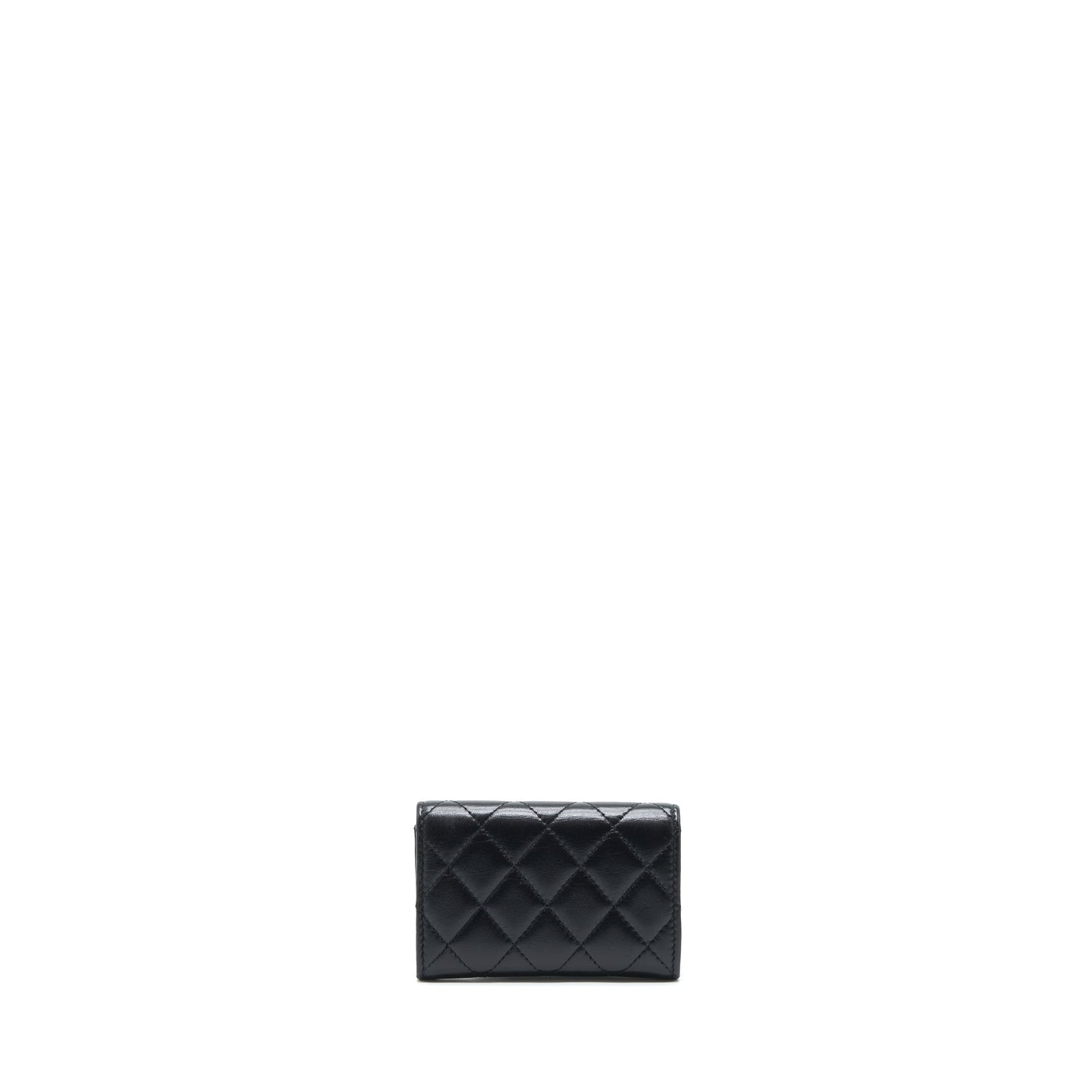 Chanel Quilted Mini Flap Card Holder Lambskin Black
