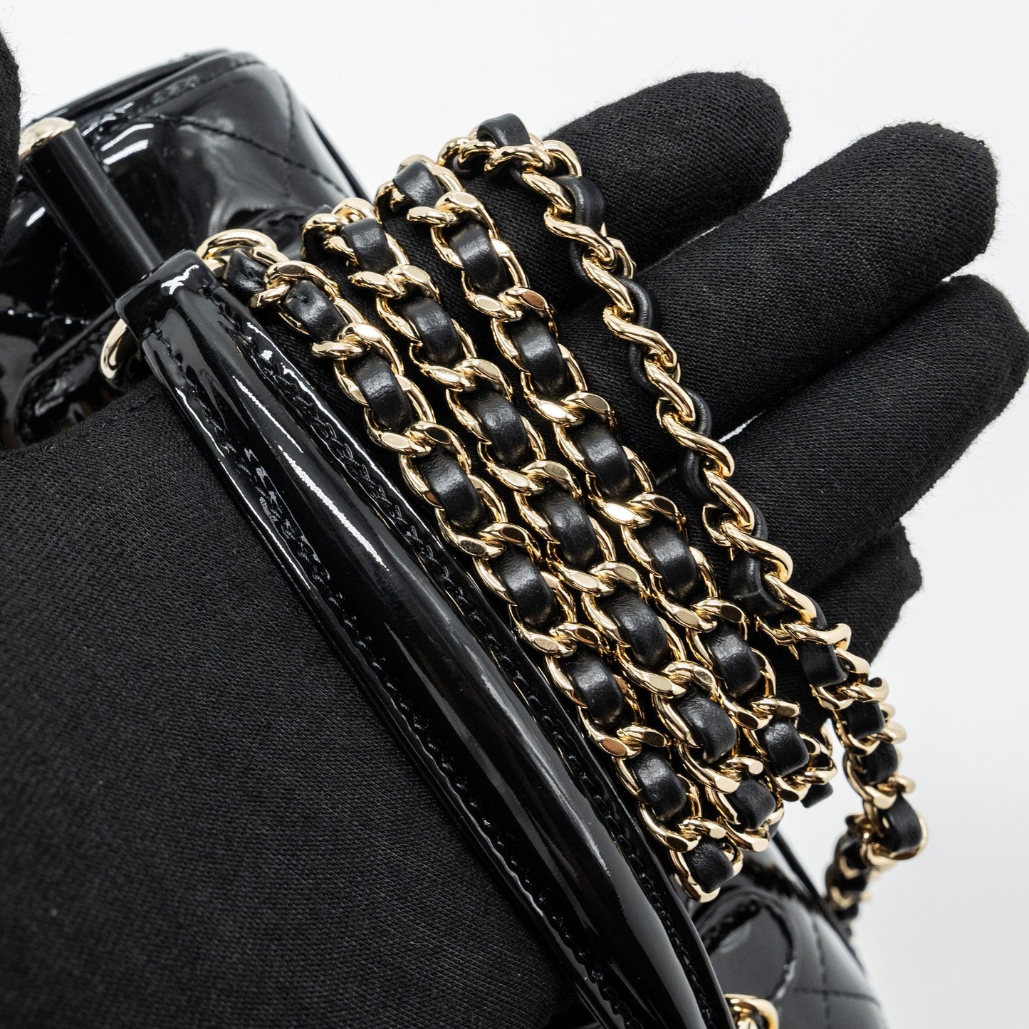 Chanel Small Trendy CC Dual Flap Bag patent black L (microchip)