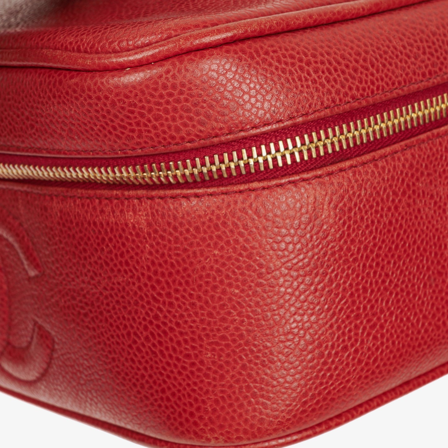 Chanel Red Leather Vanity Case