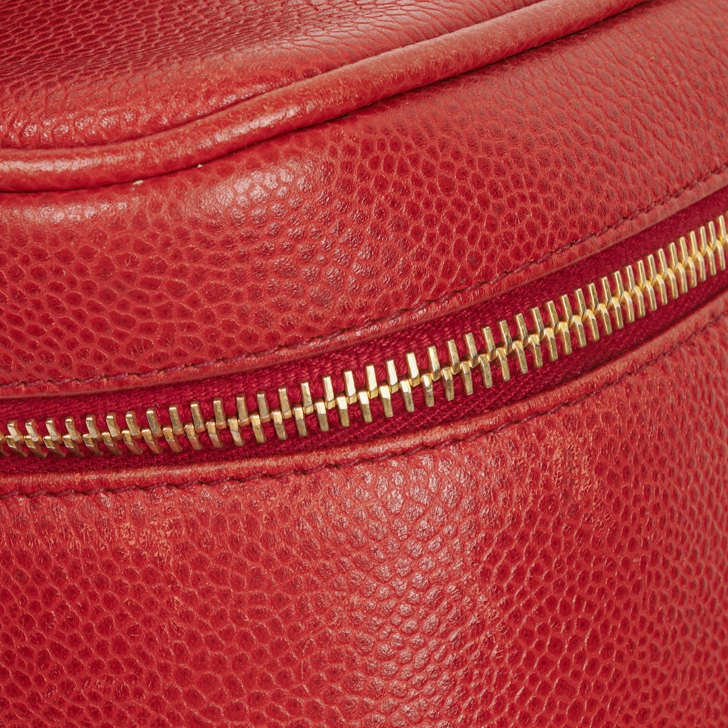Chanel Red Leather Vanity Case