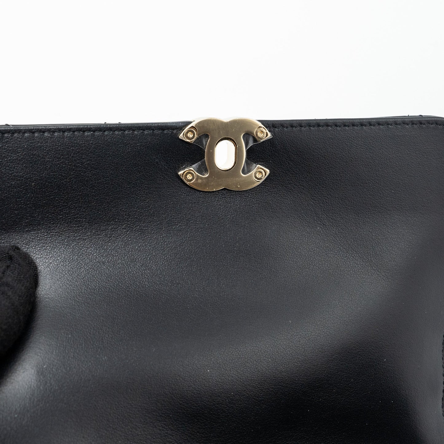 Chanel Small Trendy CC Dual Flap Bag patent black L (microchip)