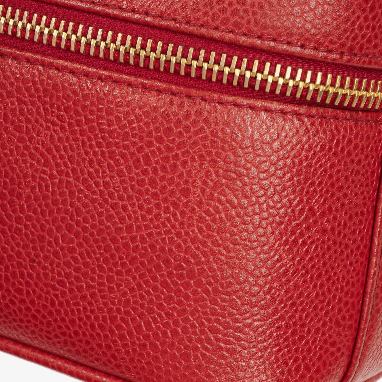 Chanel Red Leather Vanity Case