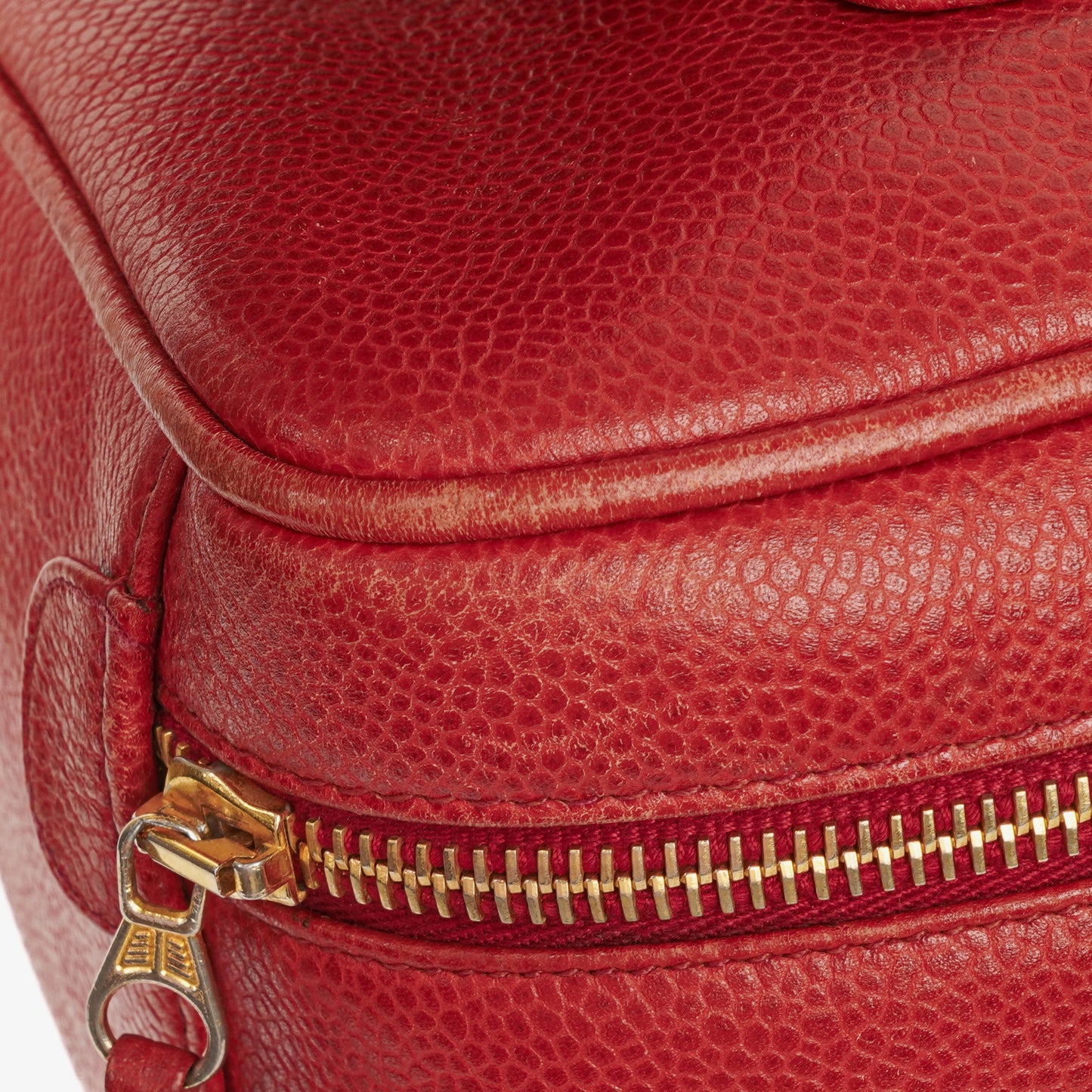 Chanel Red Leather Vanity Case