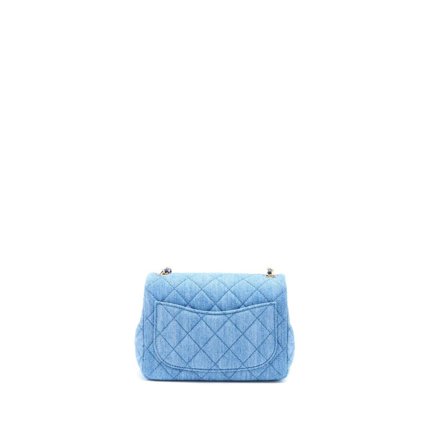 Chanel Pearl Crush Mini Square Flap Bag Denim Brushed  (Microchip)