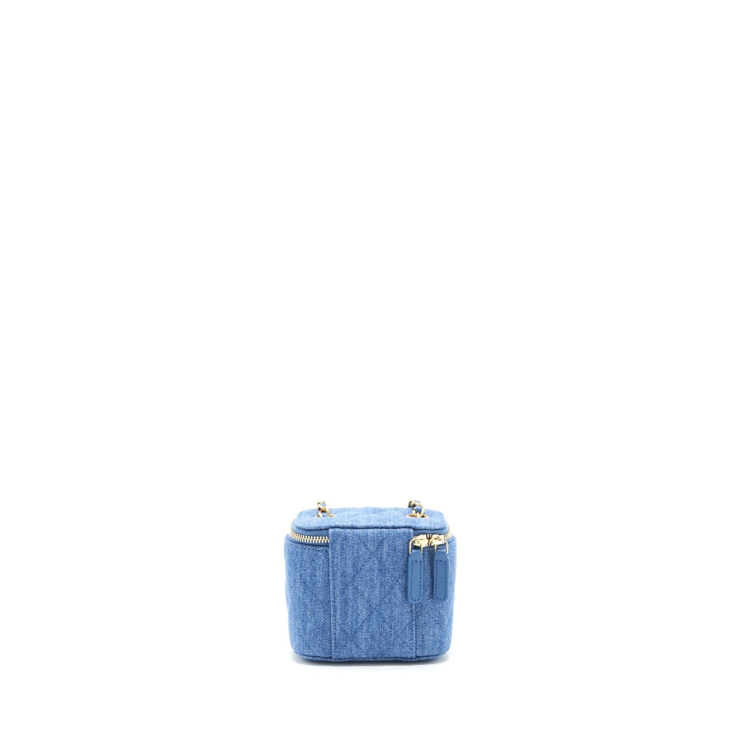 Chanel 22C Pearl Crush Mini Vanity With Chain Denim Blue