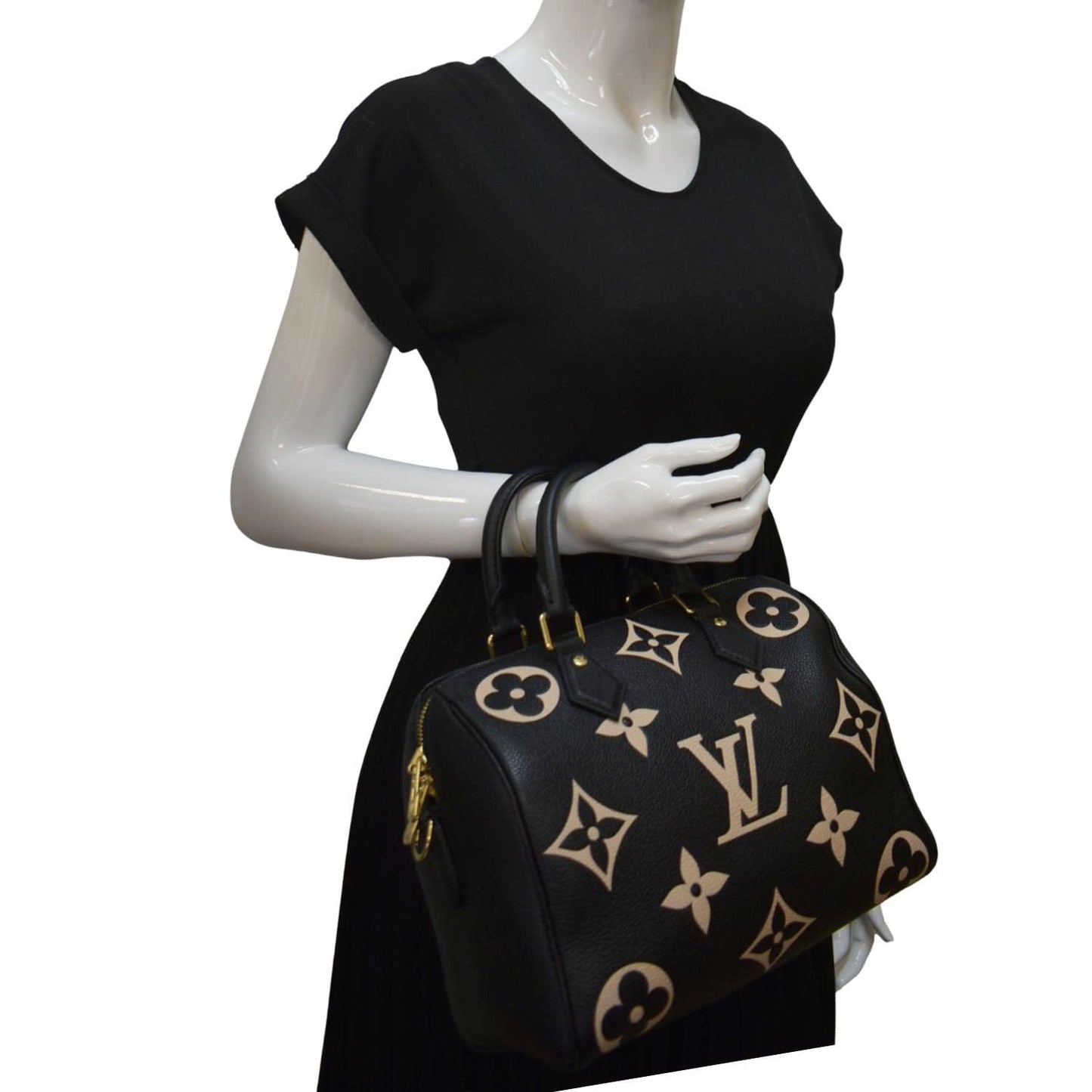 LOUIS VUITTON  25 Bandouliere Monogram Empreinte Leather Crossbody Bag Bicolor
