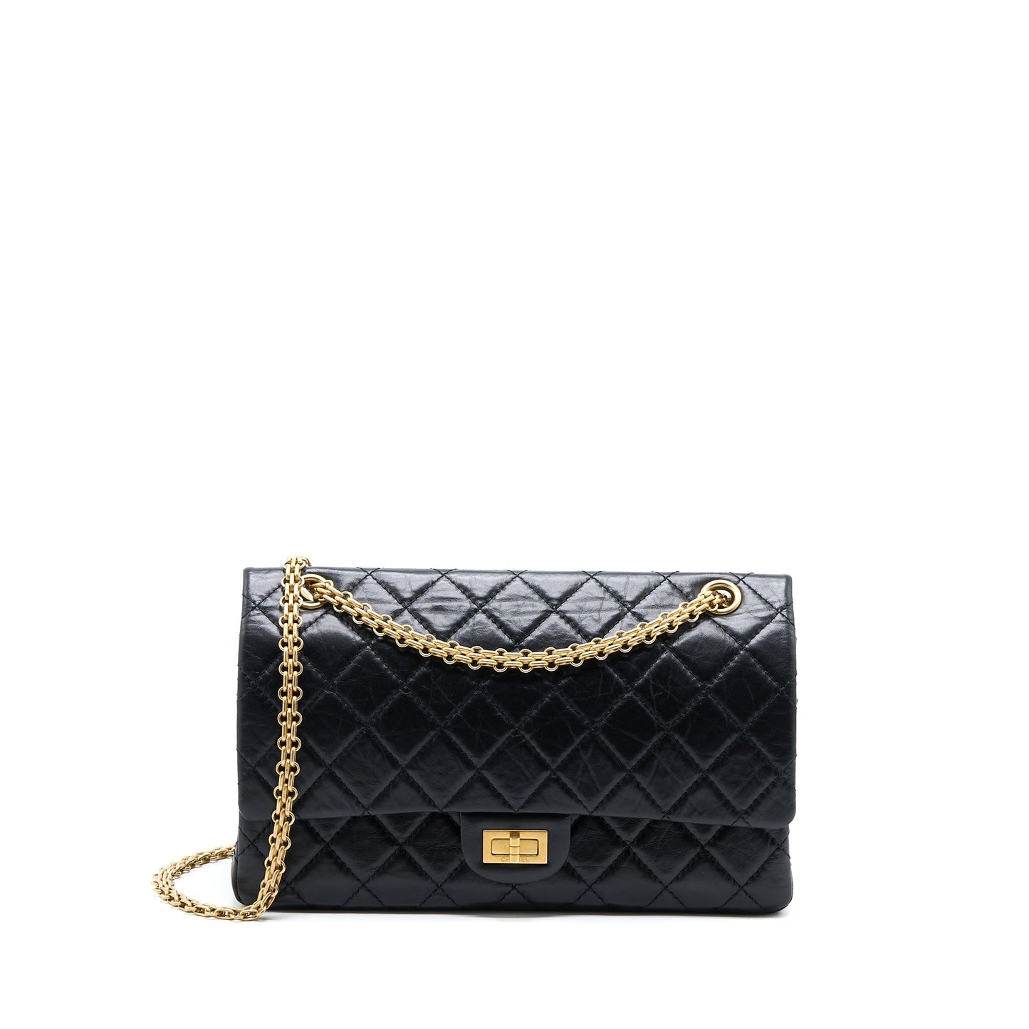 Chanel 2.55 Reissue 226 Aged Calfskin Black Brushed  (Microchip)