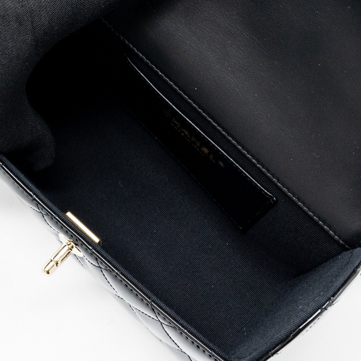 Chanel Small Trendy CC Dual Flap Bag patent black L (microchip)