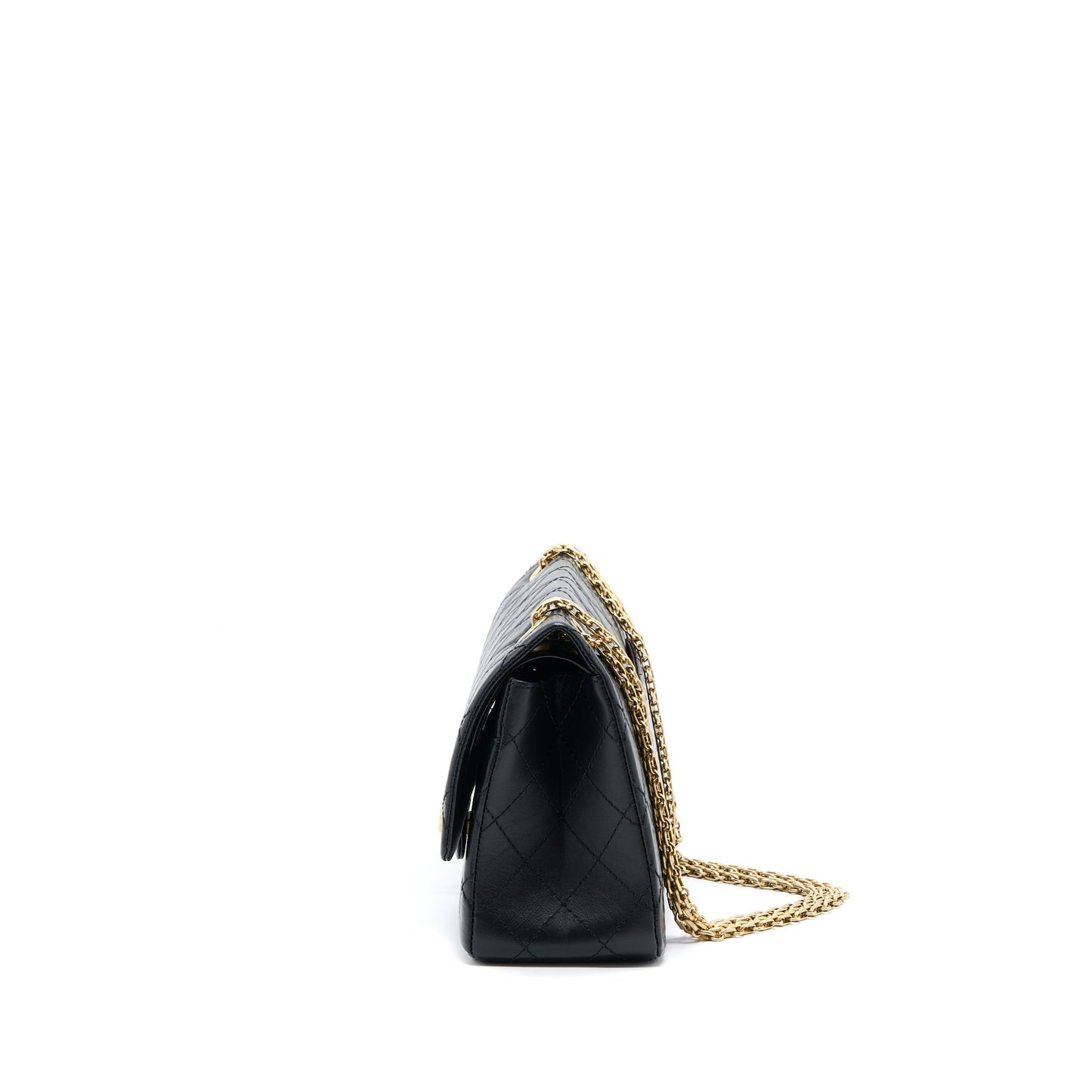 Chanel 2.55 Reissue 226 Aged Calfskin Black Brushed  (Microchip)