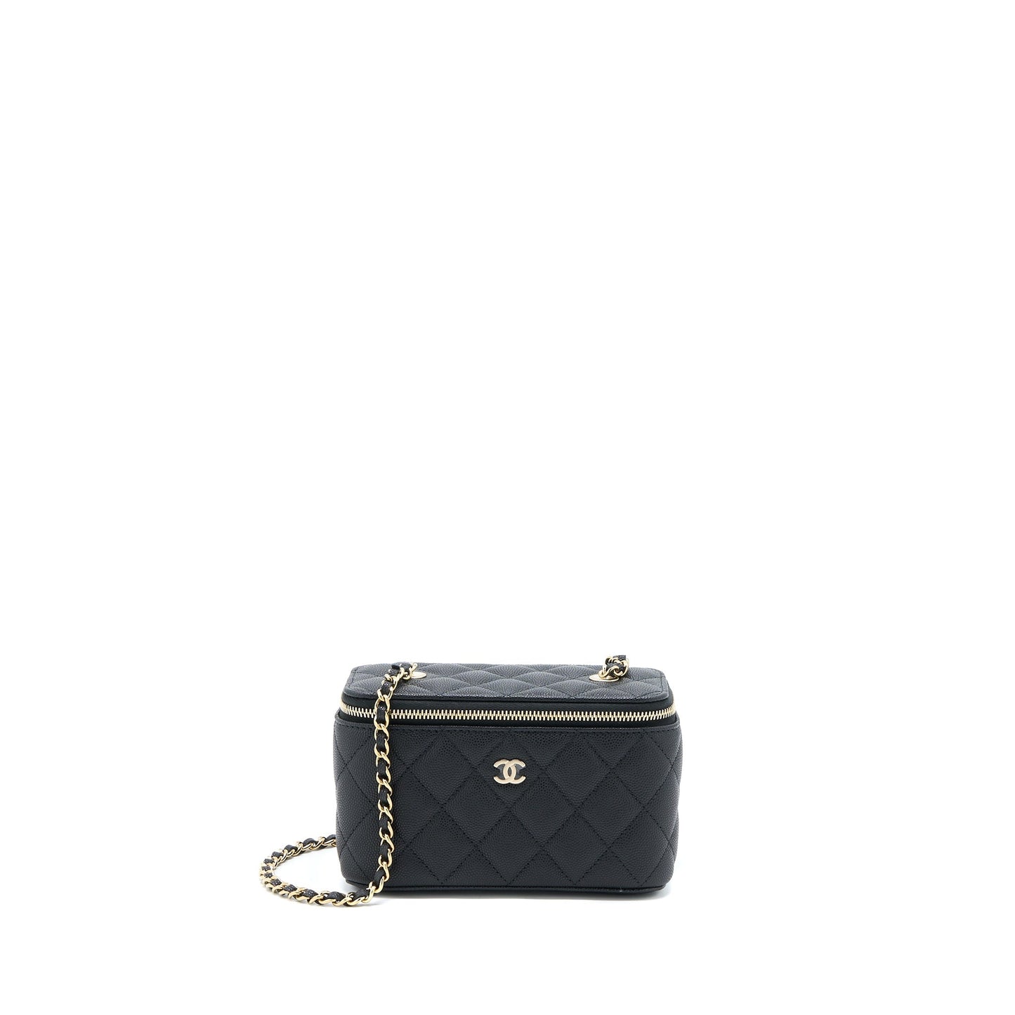 Chanel 23C Long Vanity With Chain Caviar Black L