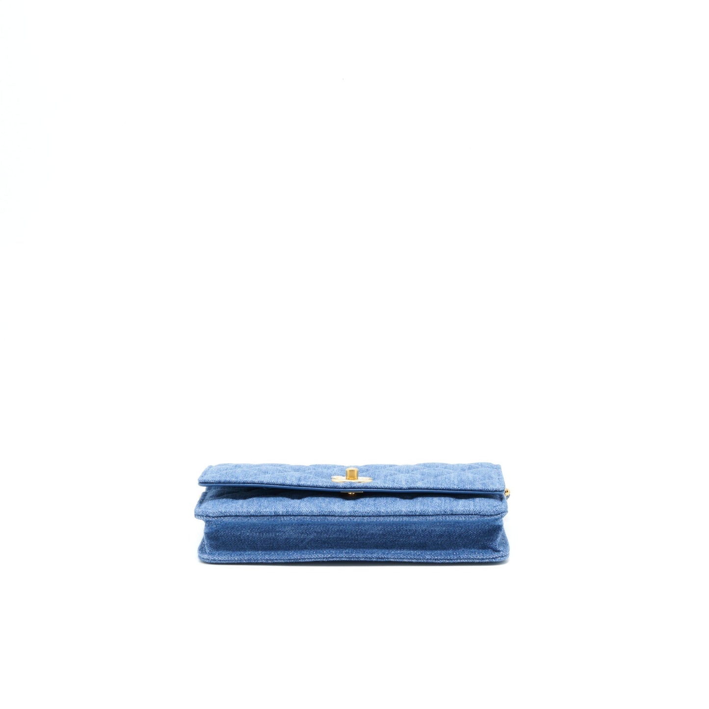 Chanel 22C Pearl Crush Wallet On Chain Denim