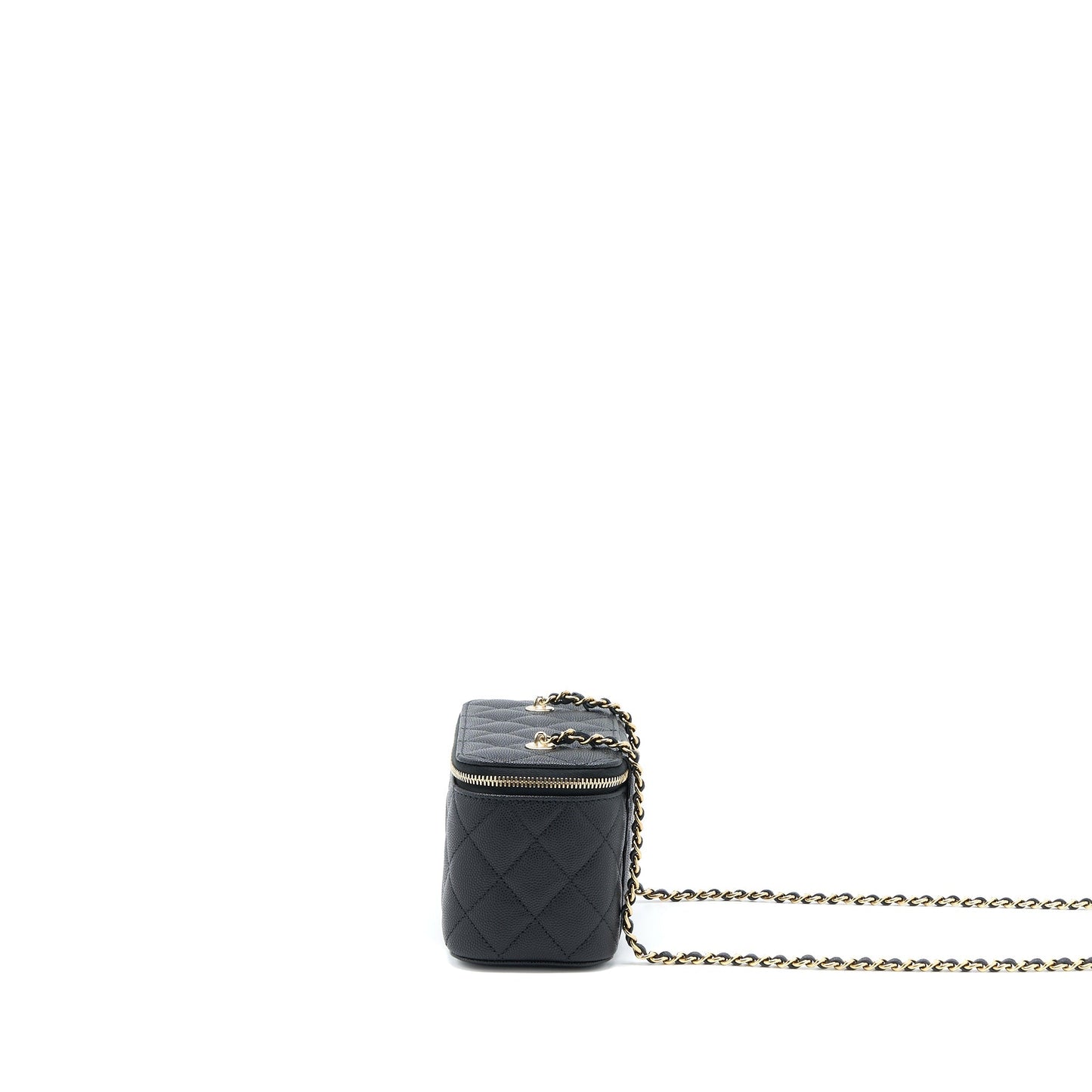 Chanel 23C Long Vanity With Chain Caviar Black L