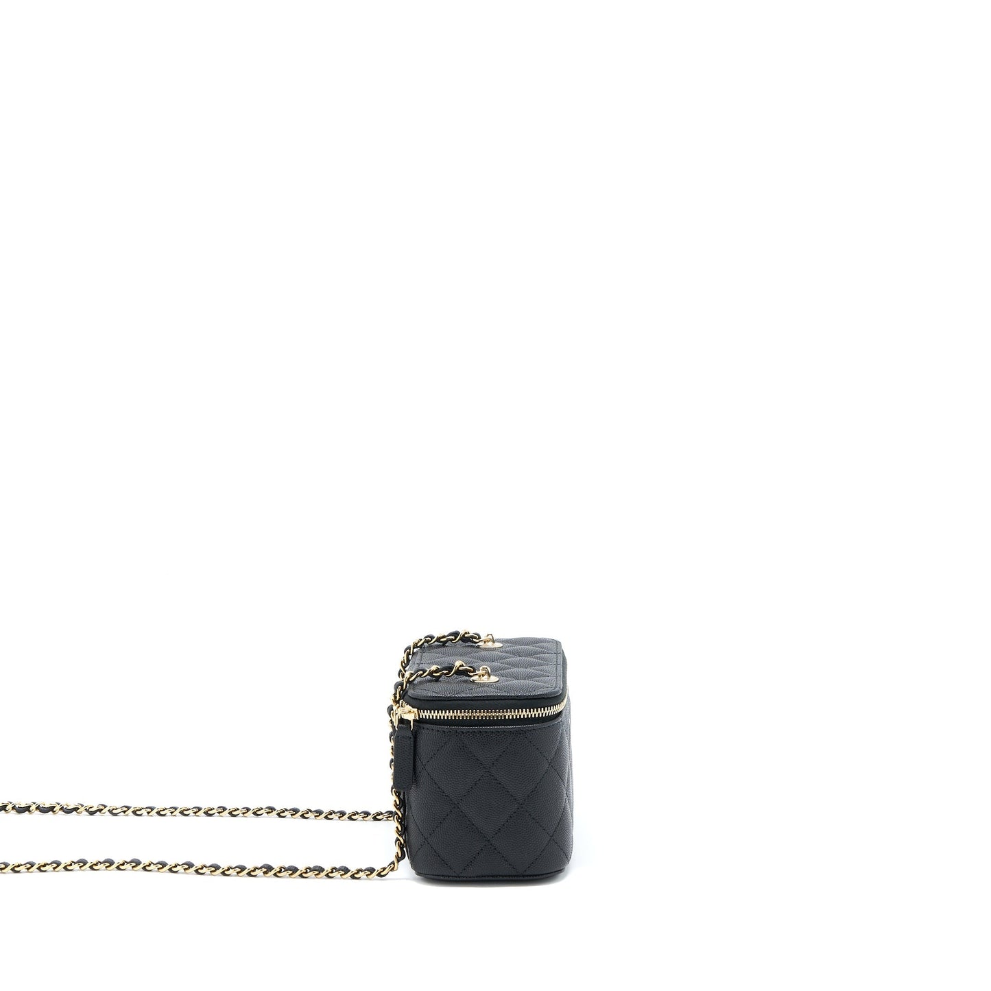 Chanel 23C Long Vanity With Chain Caviar Black L