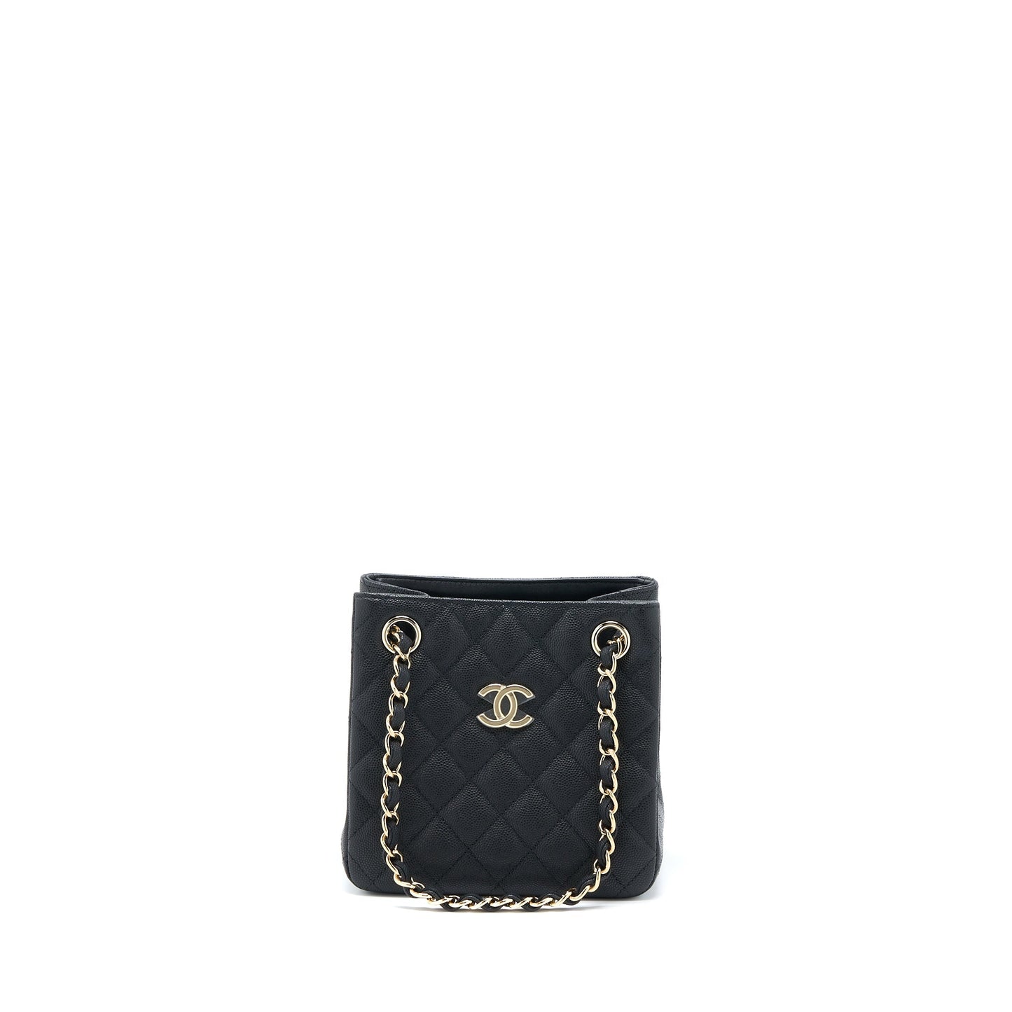 Chanel 22S Mini Bucket Bag Caviar Black L (Microchip)