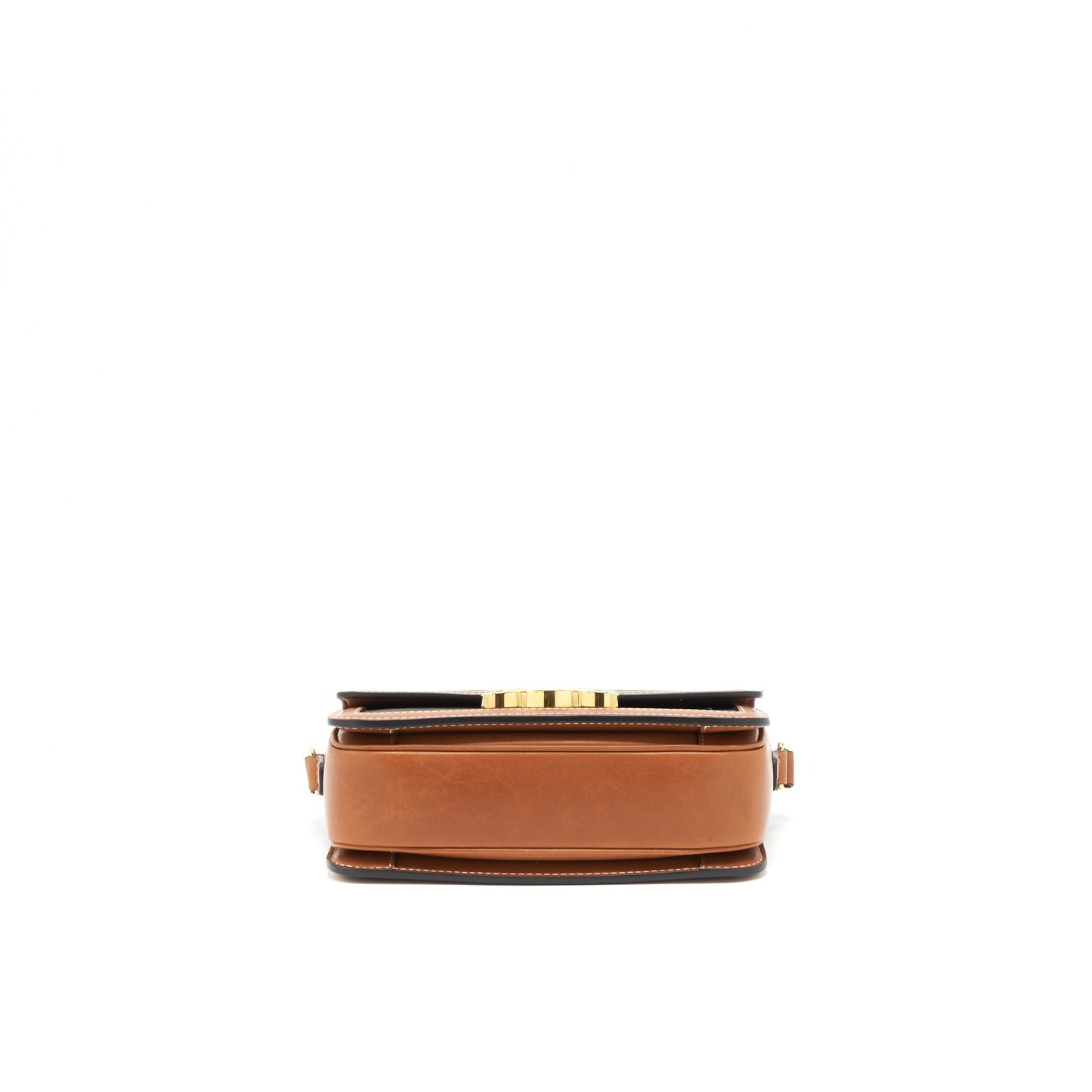 Celine Teen Triomphe Purse In Triomphe Canvas And Calfskin Tan