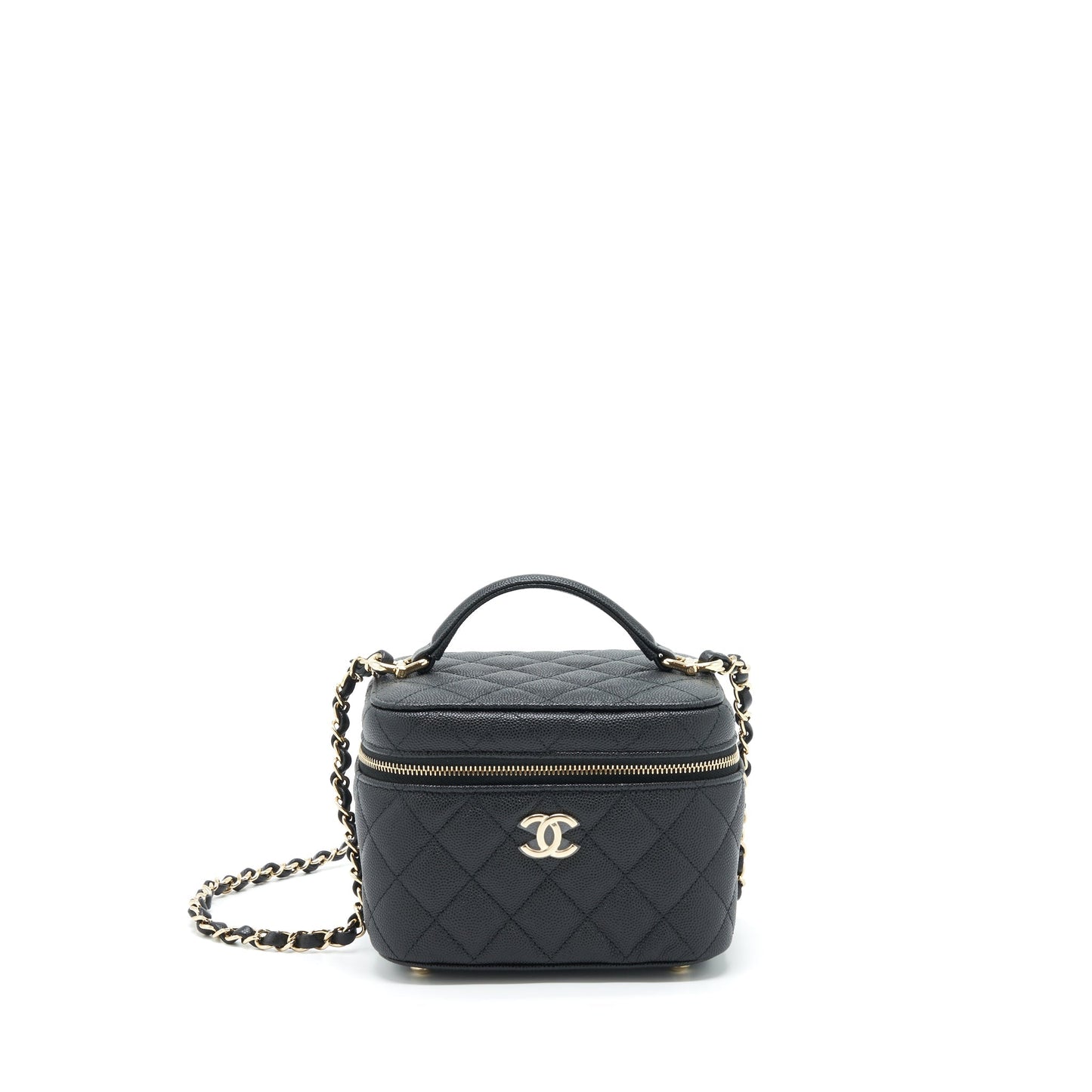 Chanel 22S Top Handle Vanity Caviar Black L