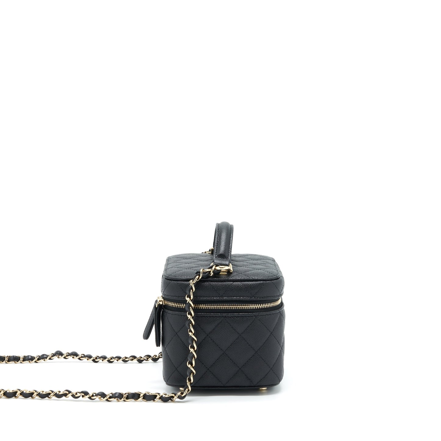 Chanel 22S Top Handle Vanity Caviar Black L
