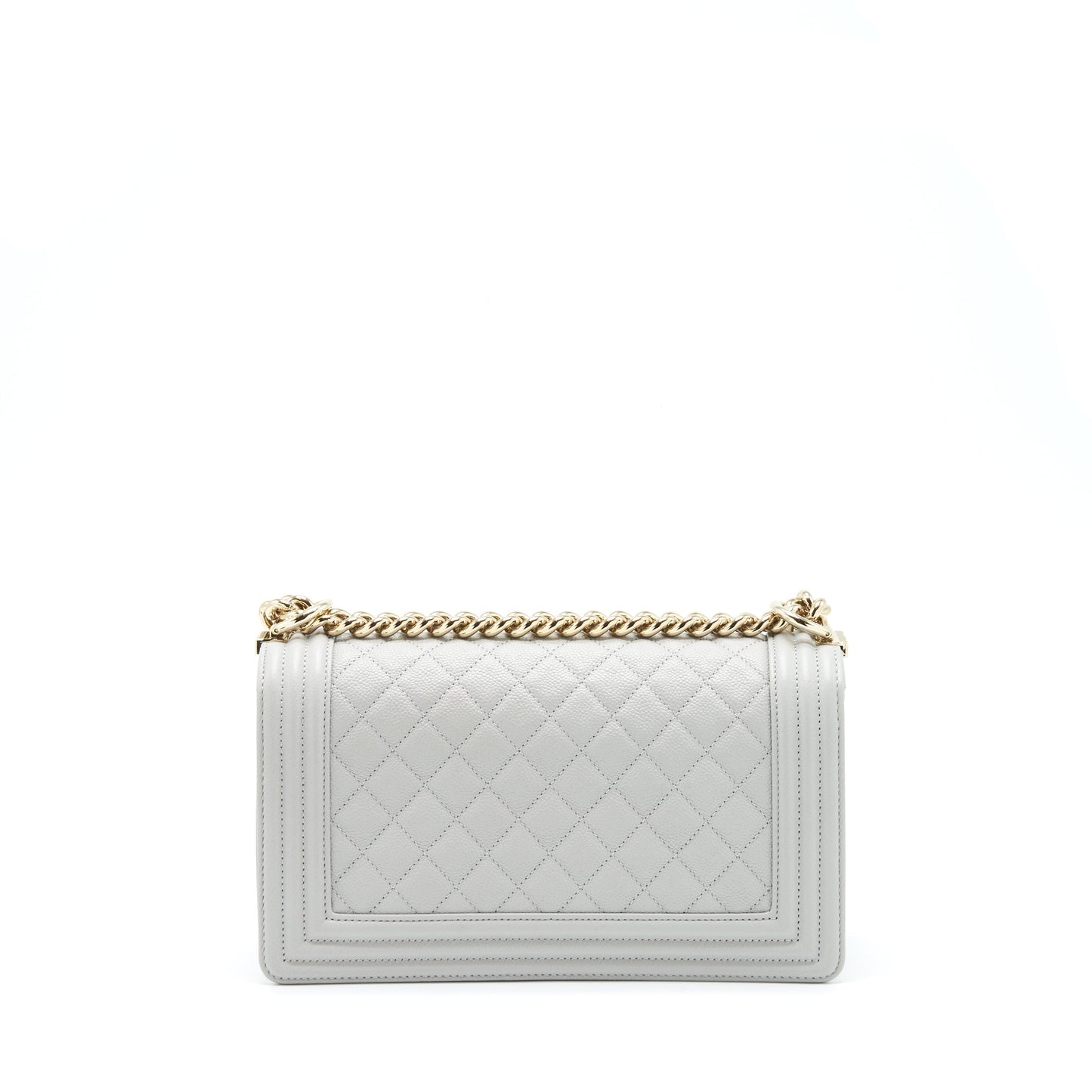 Chanel Medium Boy Bag Caviar Light Grey