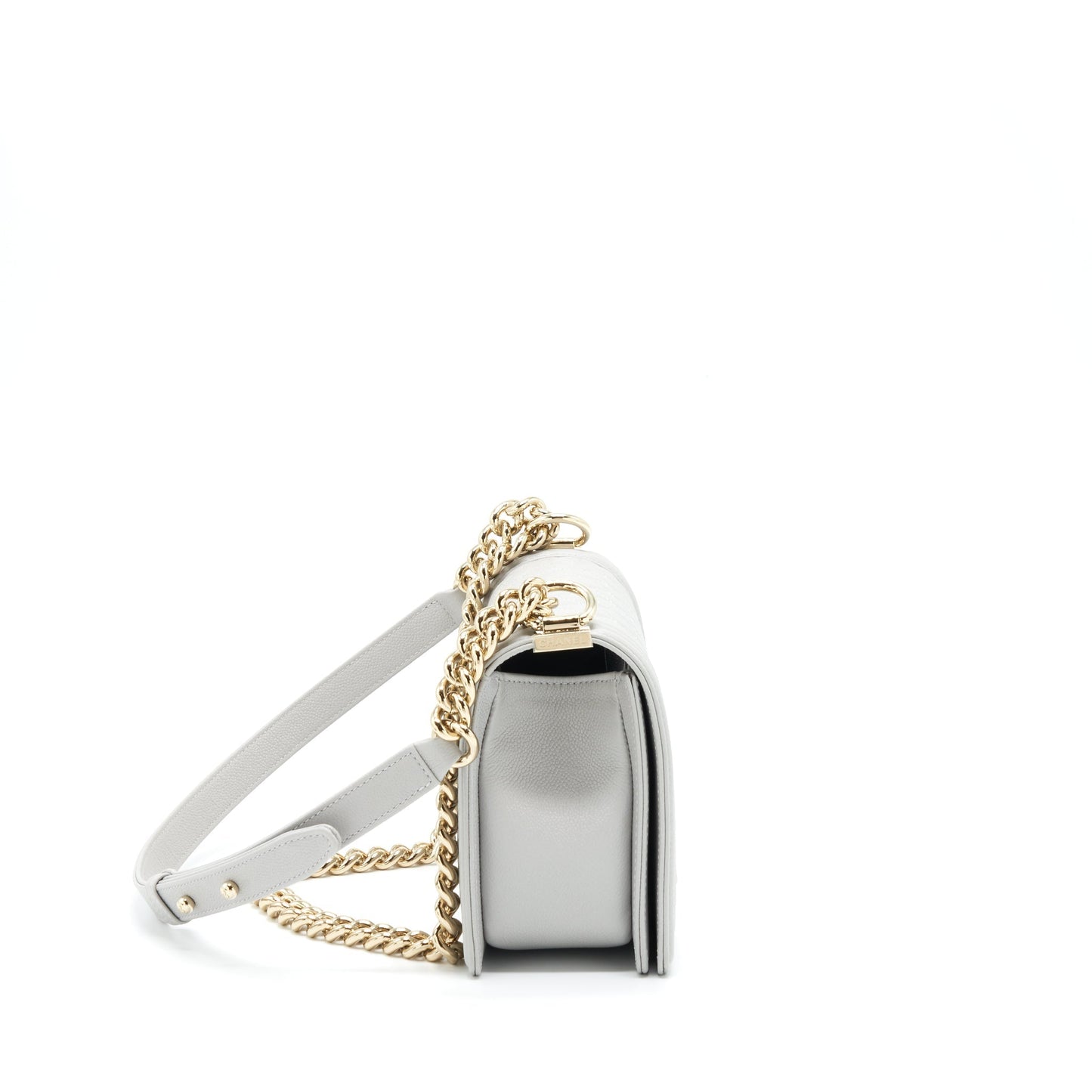 Chanel Medium Boy Bag Caviar Light Grey