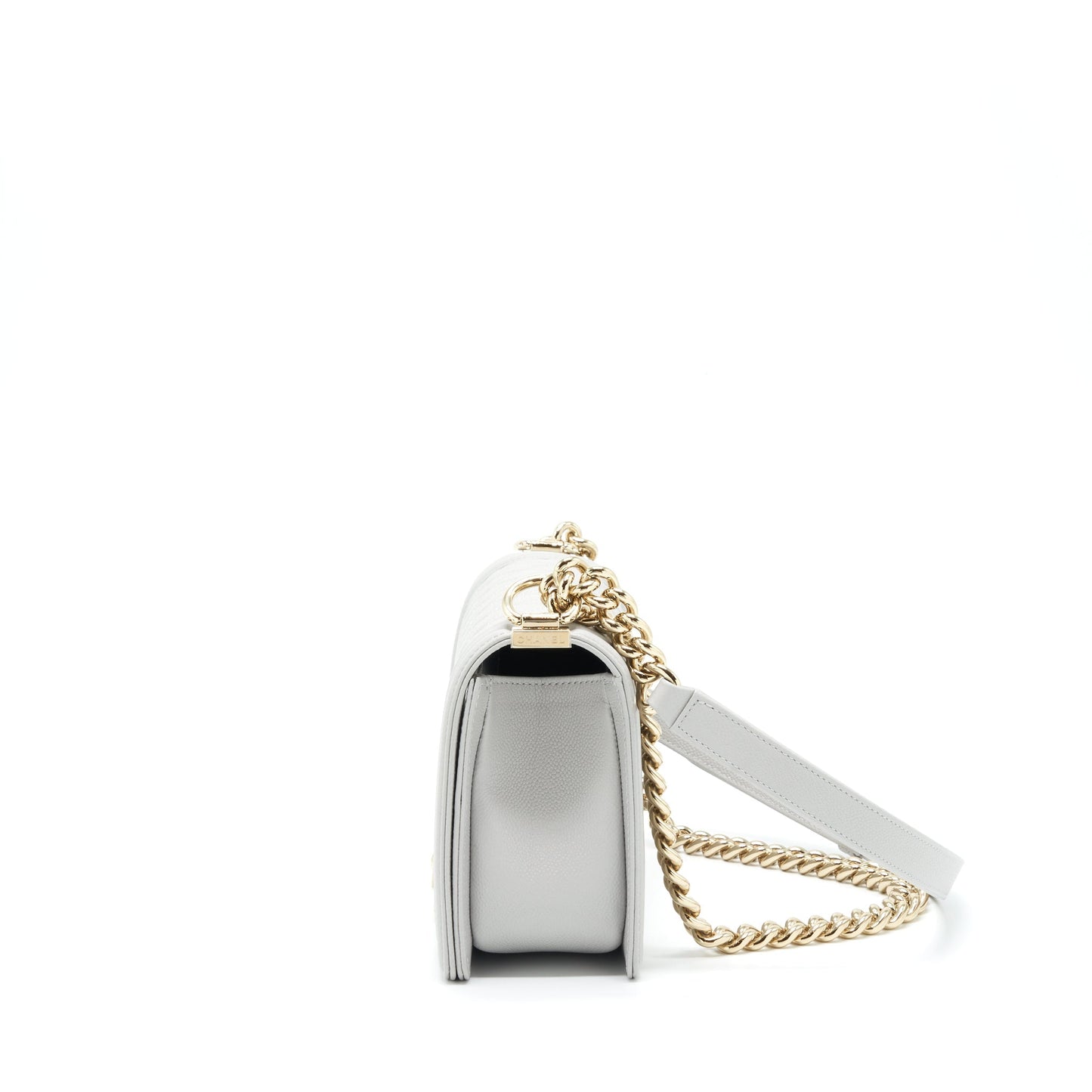 Chanel Medium Boy Bag Caviar Light Grey