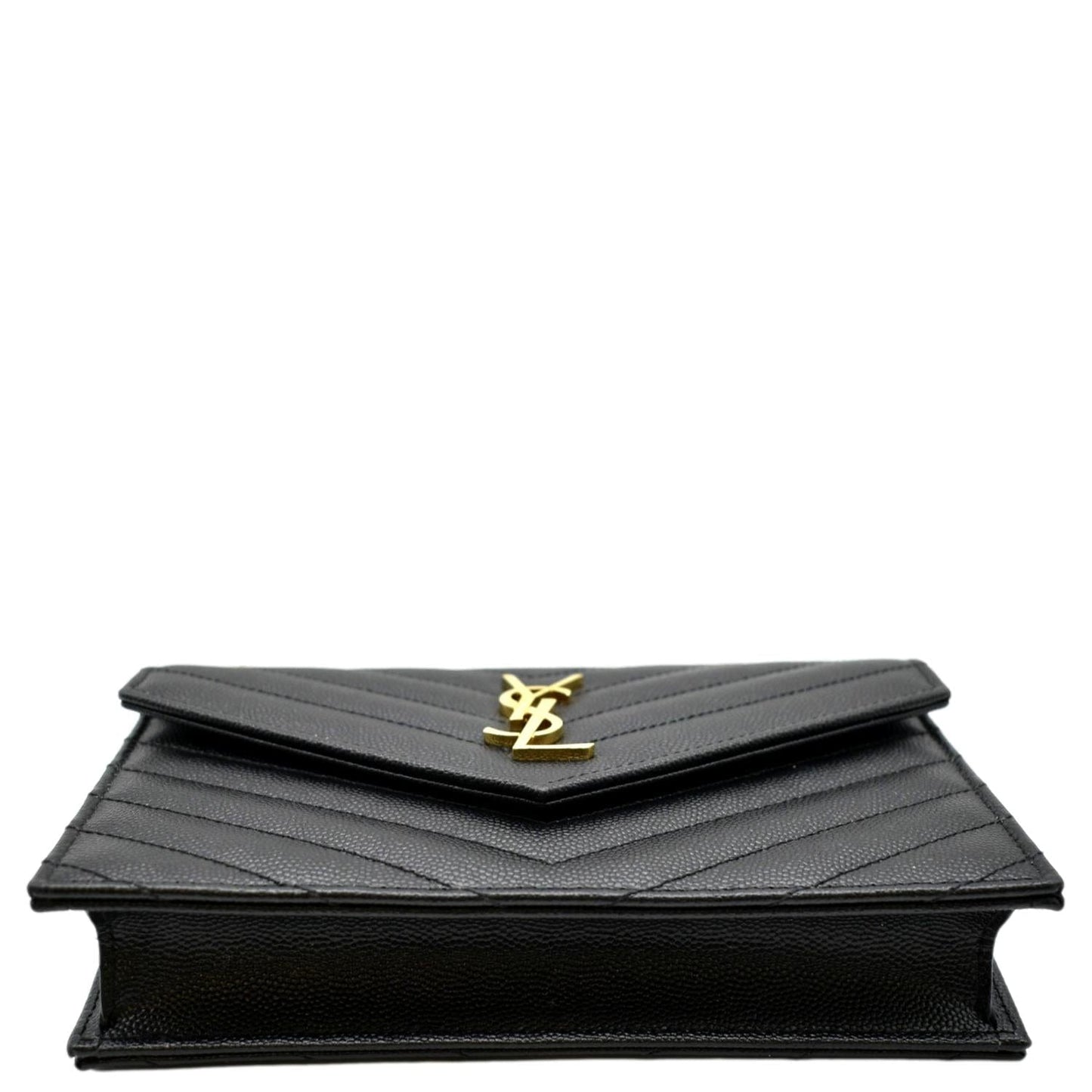 YVES SAINT LAURENT Cassandre Matelasse Chain Wallet Crossbody Bag Black