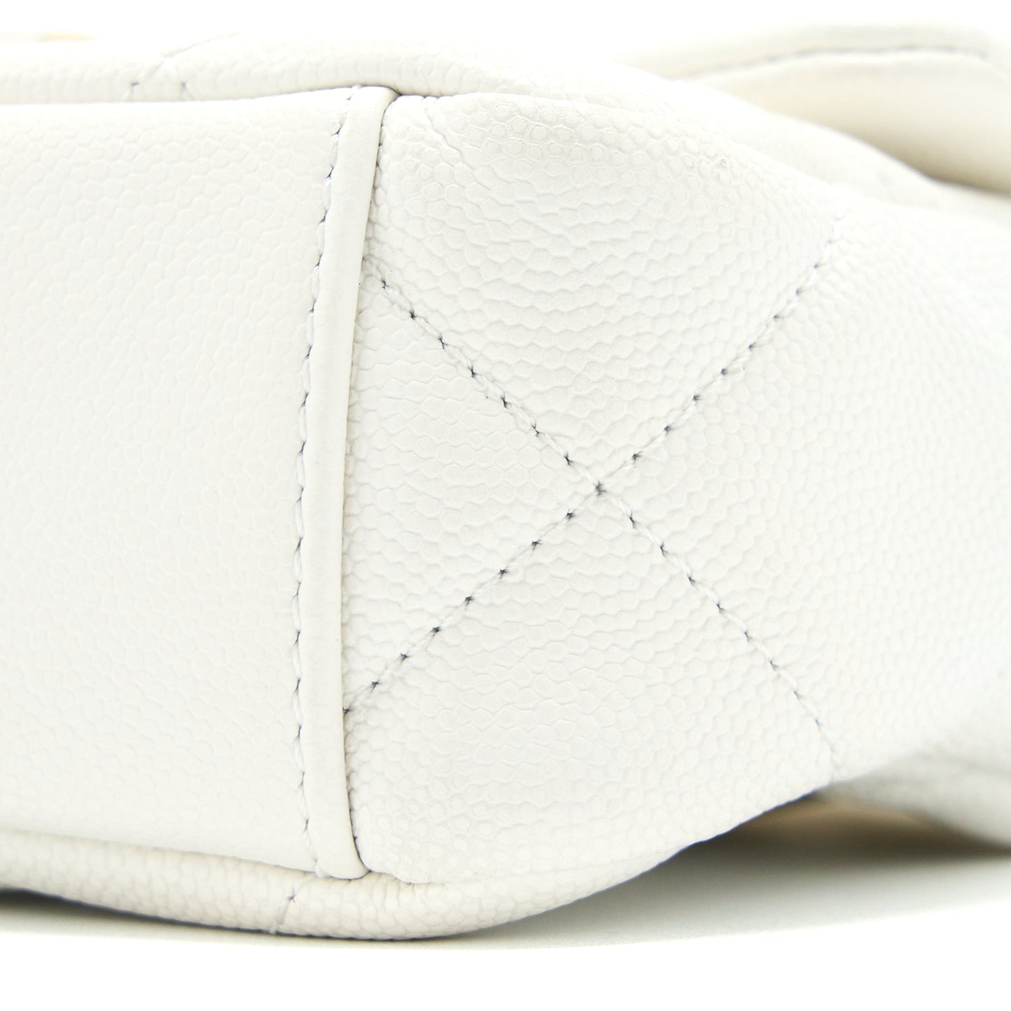 Chanel 22A Mini Square Flap Bag Caviar White Brushed  (Microchip)