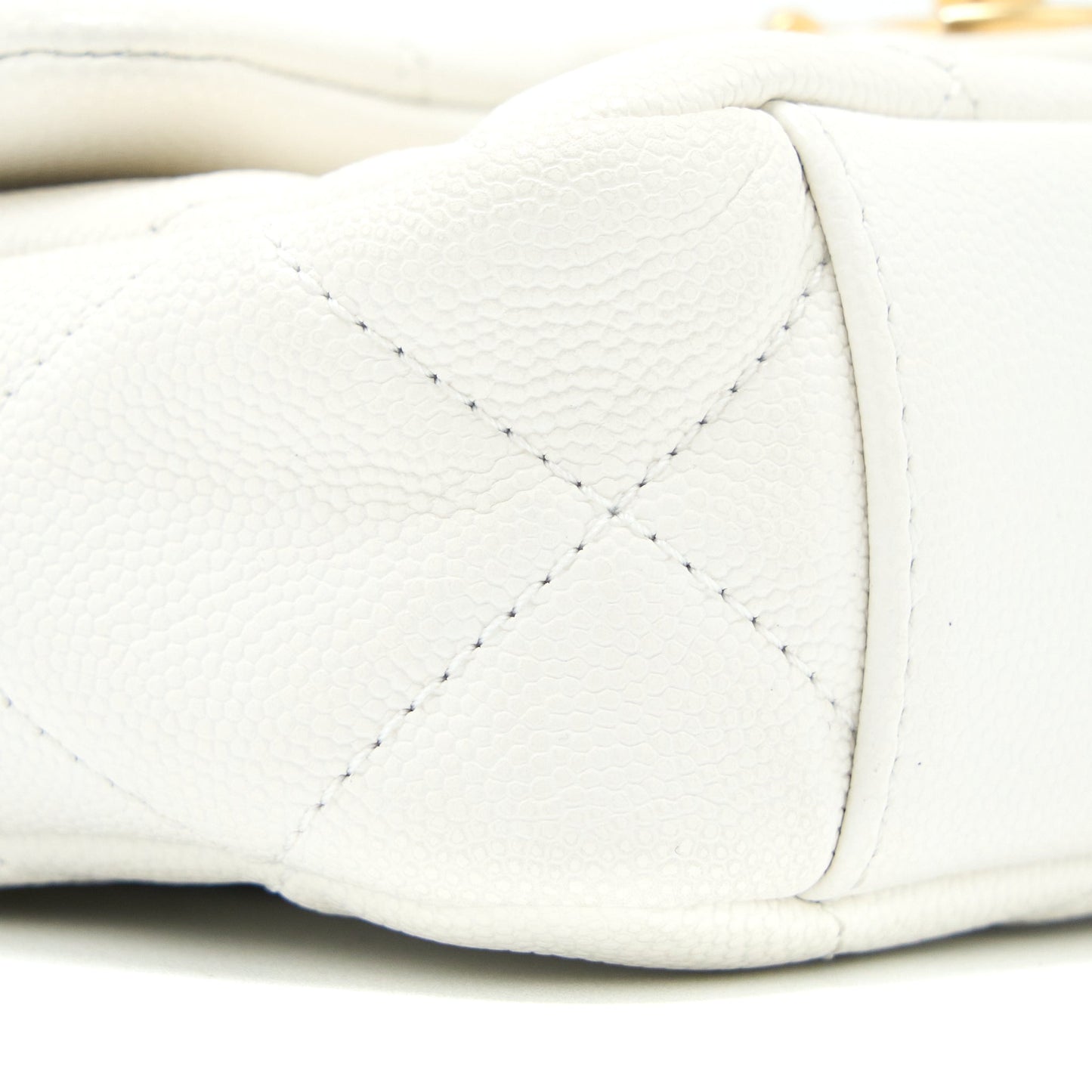 Chanel 22A Mini Square Flap Bag Caviar White Brushed  (Microchip)