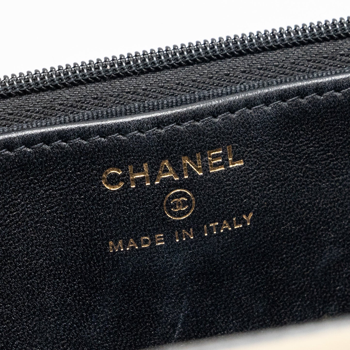 CHANEL leather top handle wallet on chain lambskin black L (microchip)