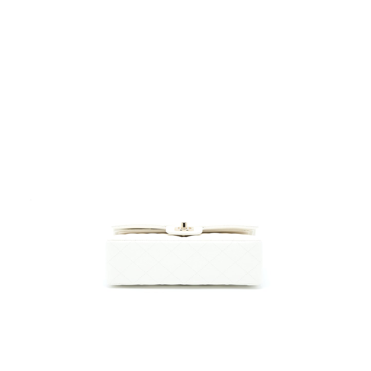 Chanel Small Classic Flap Bag Caviar White L (Microchip)
