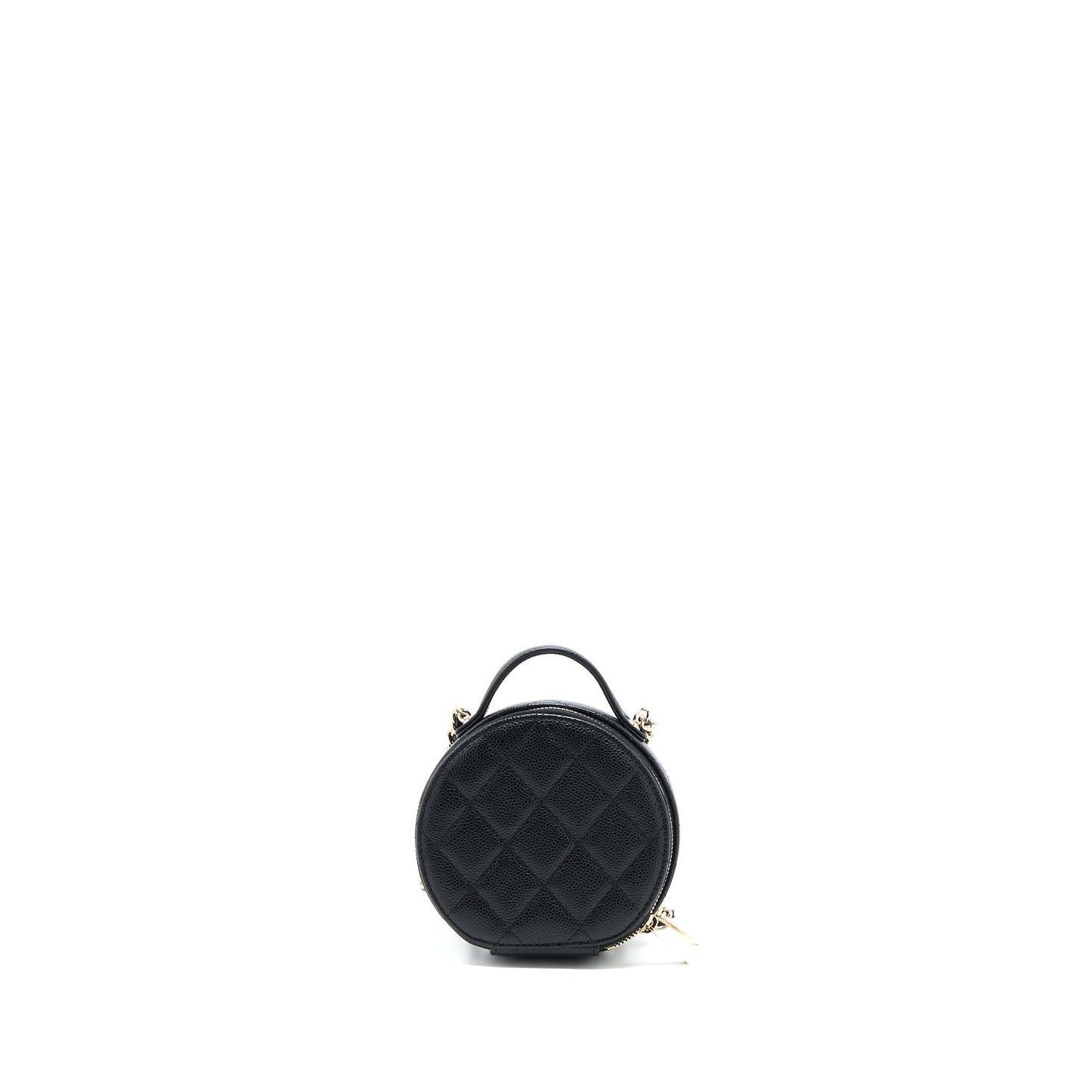 Chanel Mini Round Purse Vanity Caviar Black L