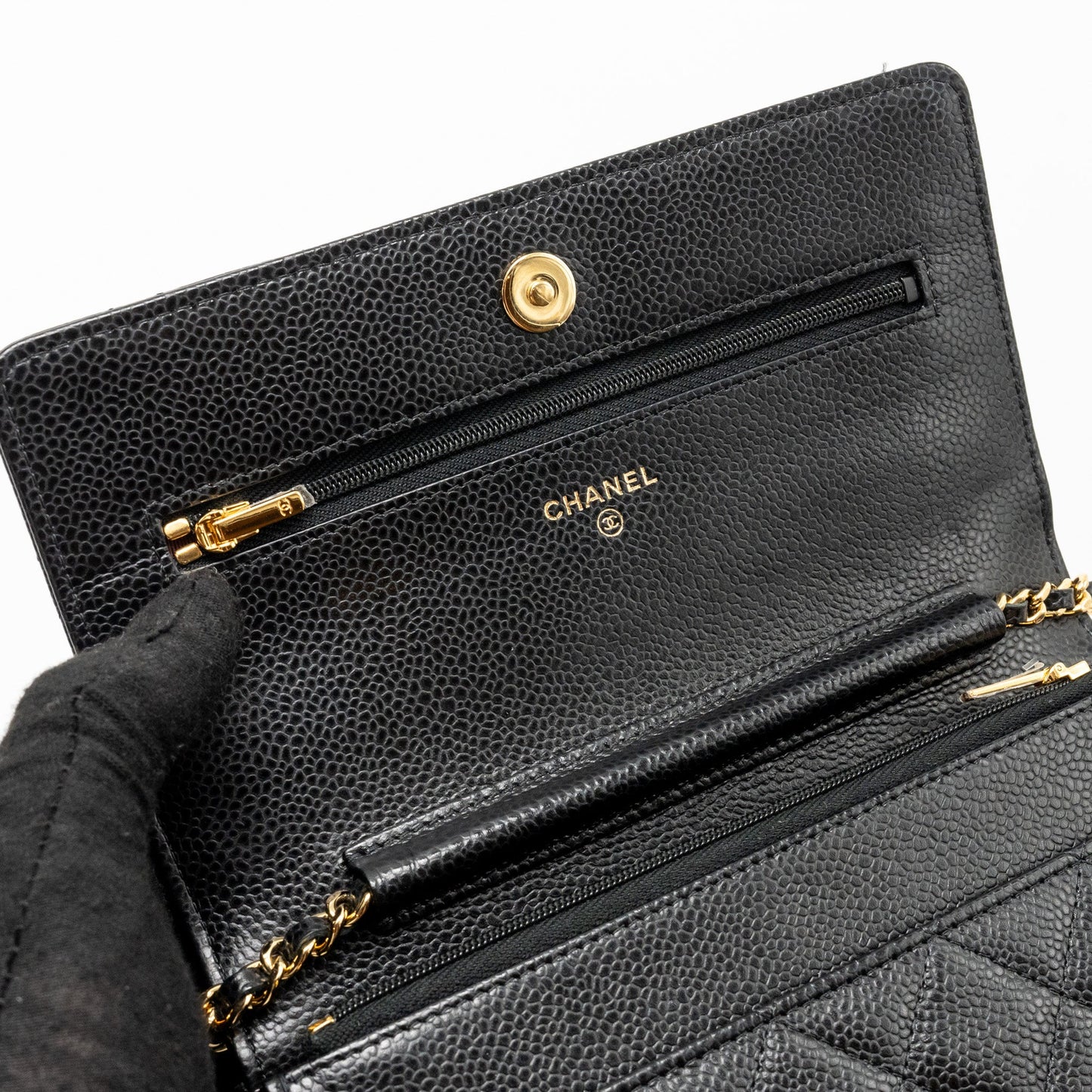 CHANEL Classic Wallet On Chain Caviar Black