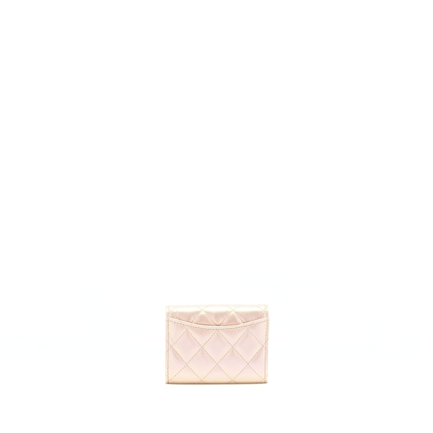 Chanel Iridescent Card Holder Calfskin Pink