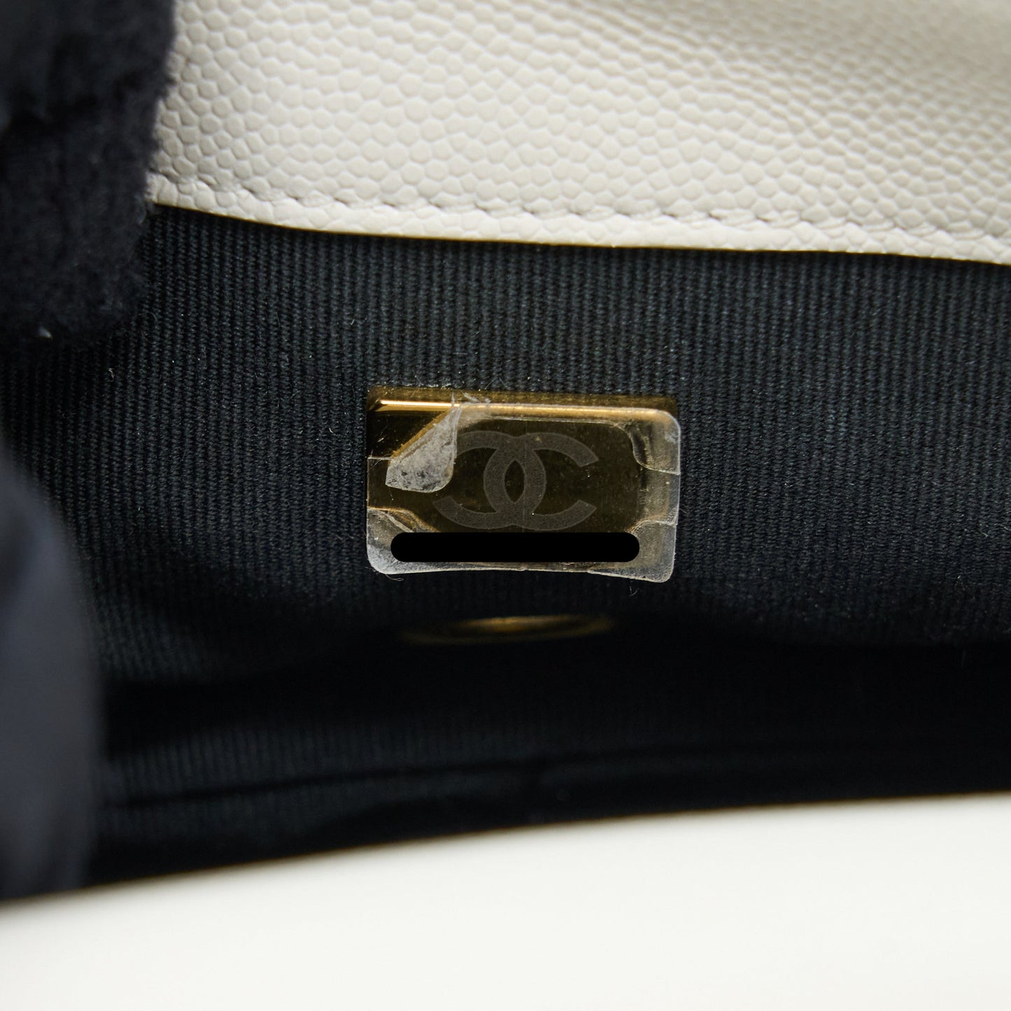 Chanel 22A Mini Square Flap Bag Caviar White Brushed  (Microchip)
