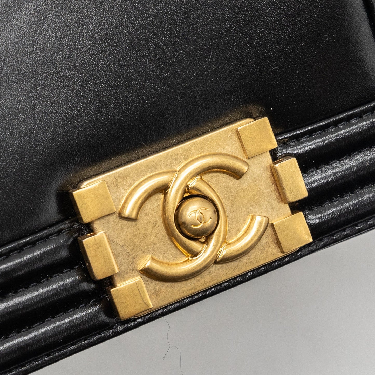 Chanel mini square boy bag limited edition calfskin black  (microchip)
