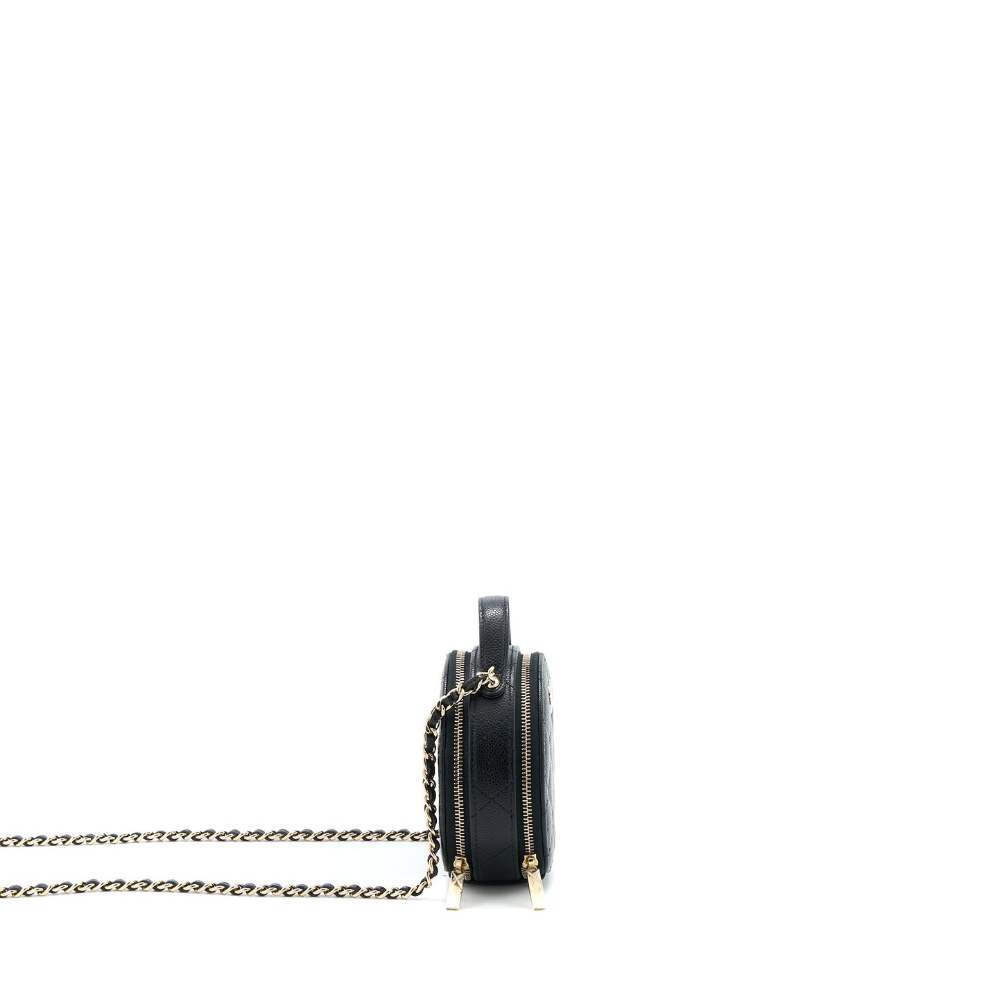 Chanel Mini Round Purse Vanity Caviar Black L
