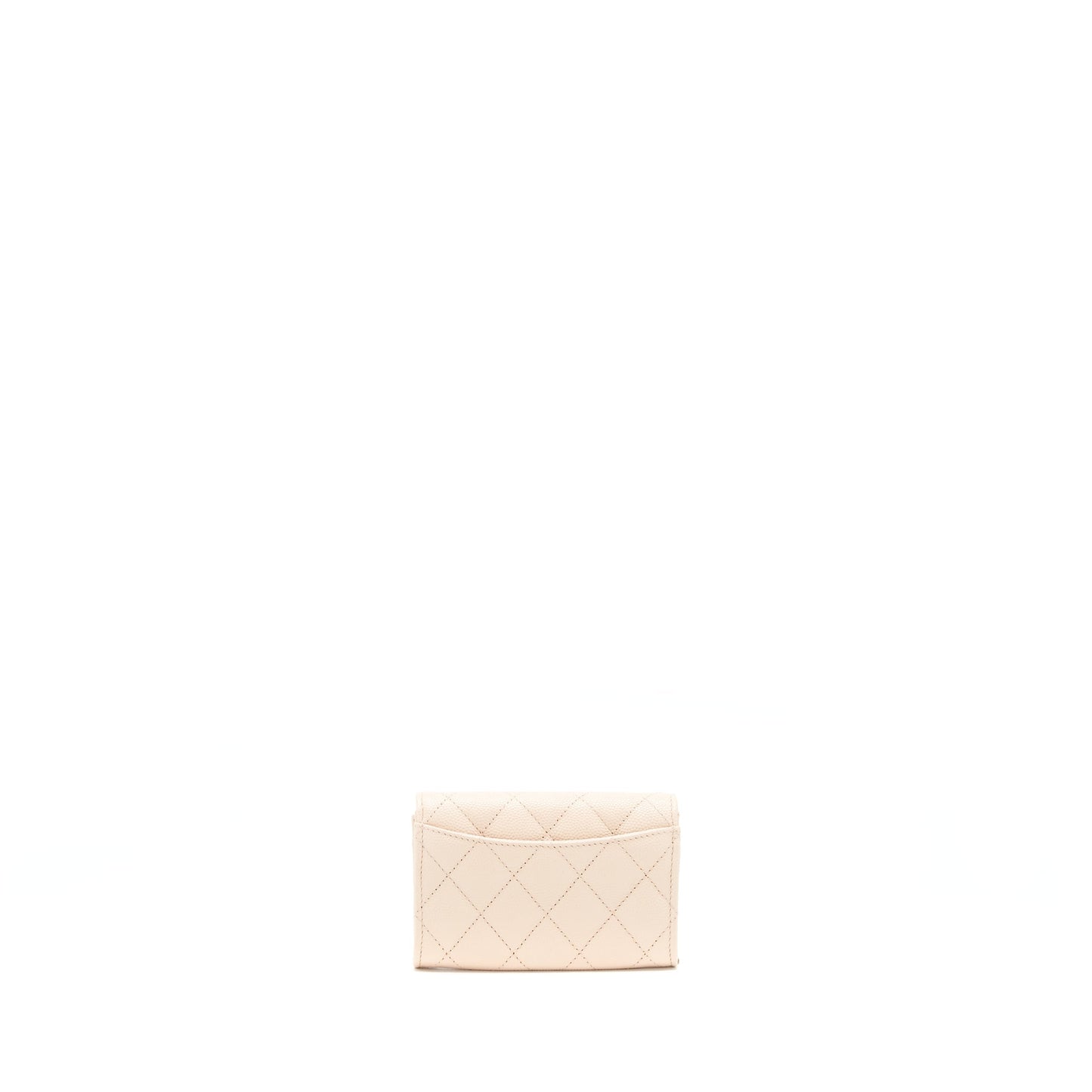 Chanel 22C Flap Cardholder Caviar Light Beige L