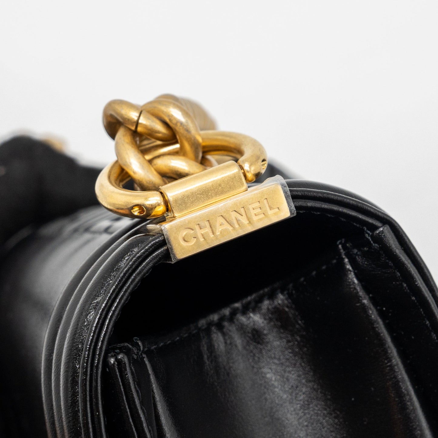 Chanel mini square boy bag limited edition calfskin black  (microchip)