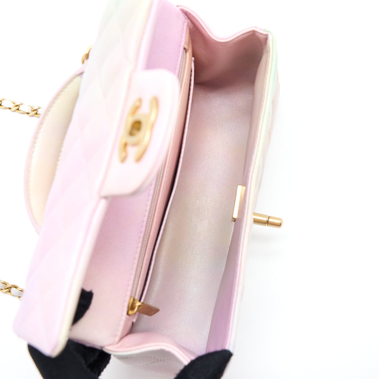 Chanel Top Handle Mini Rectangular Flap Ombré Multicolour Lambskin  (Microchip)