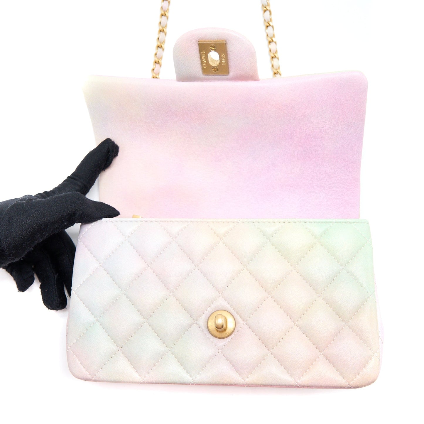 Chanel Top Handle Mini Rectangular Flap Ombré Multicolour Lambskin  (Microchip)