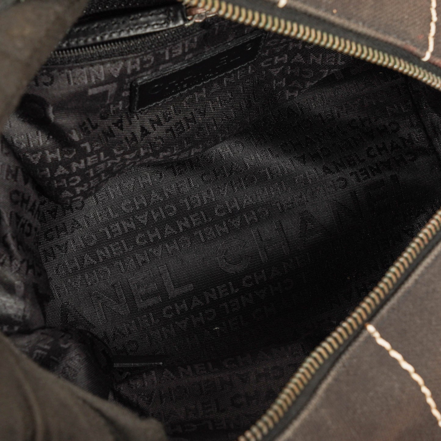 Chanel Boston bag in chocolate-stitched canvas, brown