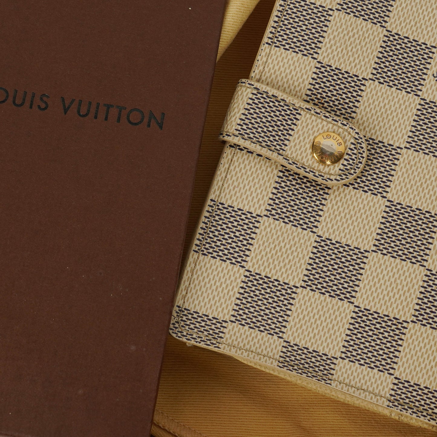 Louis Vuitton Port Feuille Vienoise Damier Azur Canvas French Purse Wallet