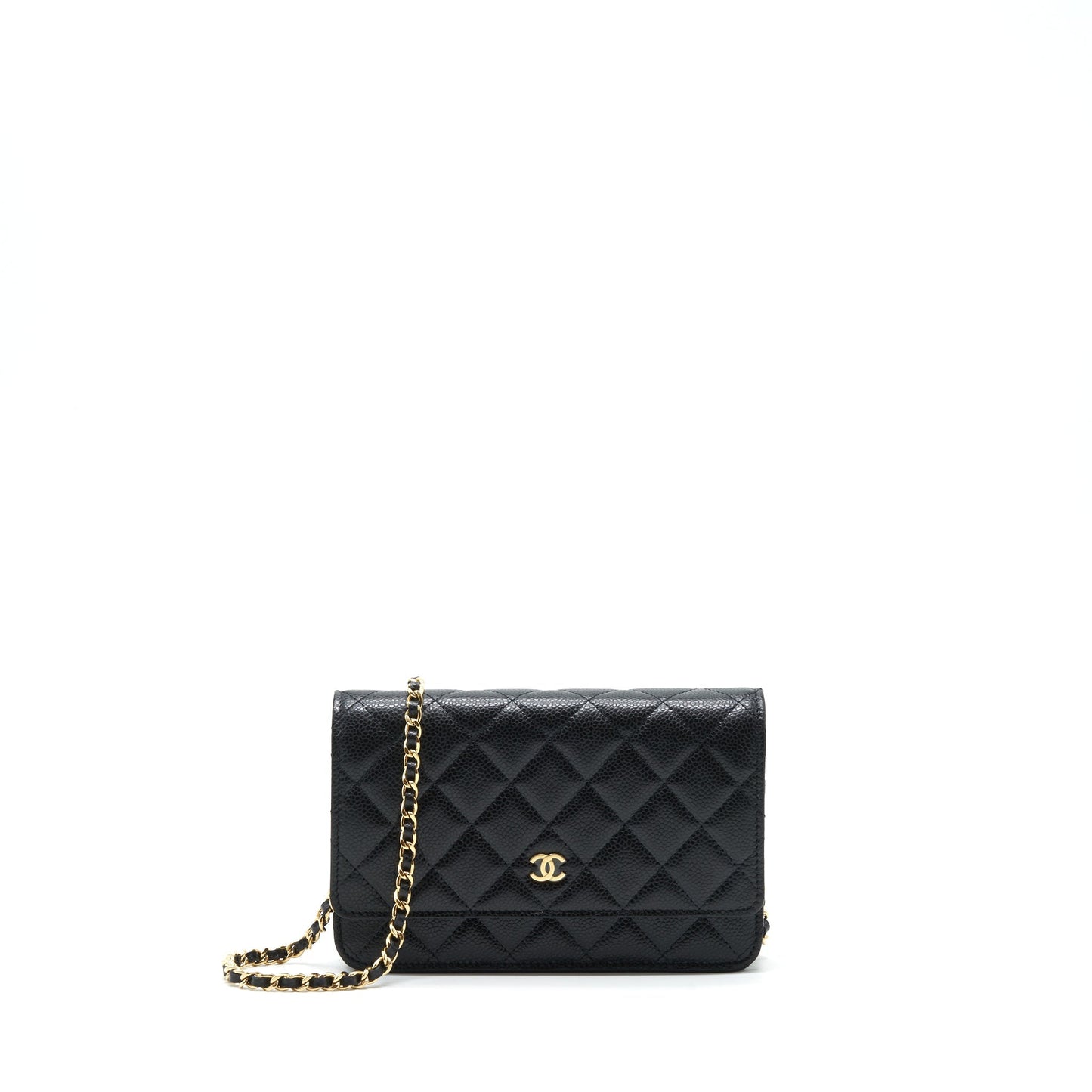 Chanel 22P Classic Wallet On Chain Caviar Black L