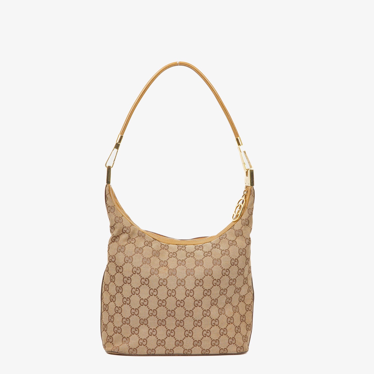 Gucci GG Canvas And Leather Shoulder Hobo Bag