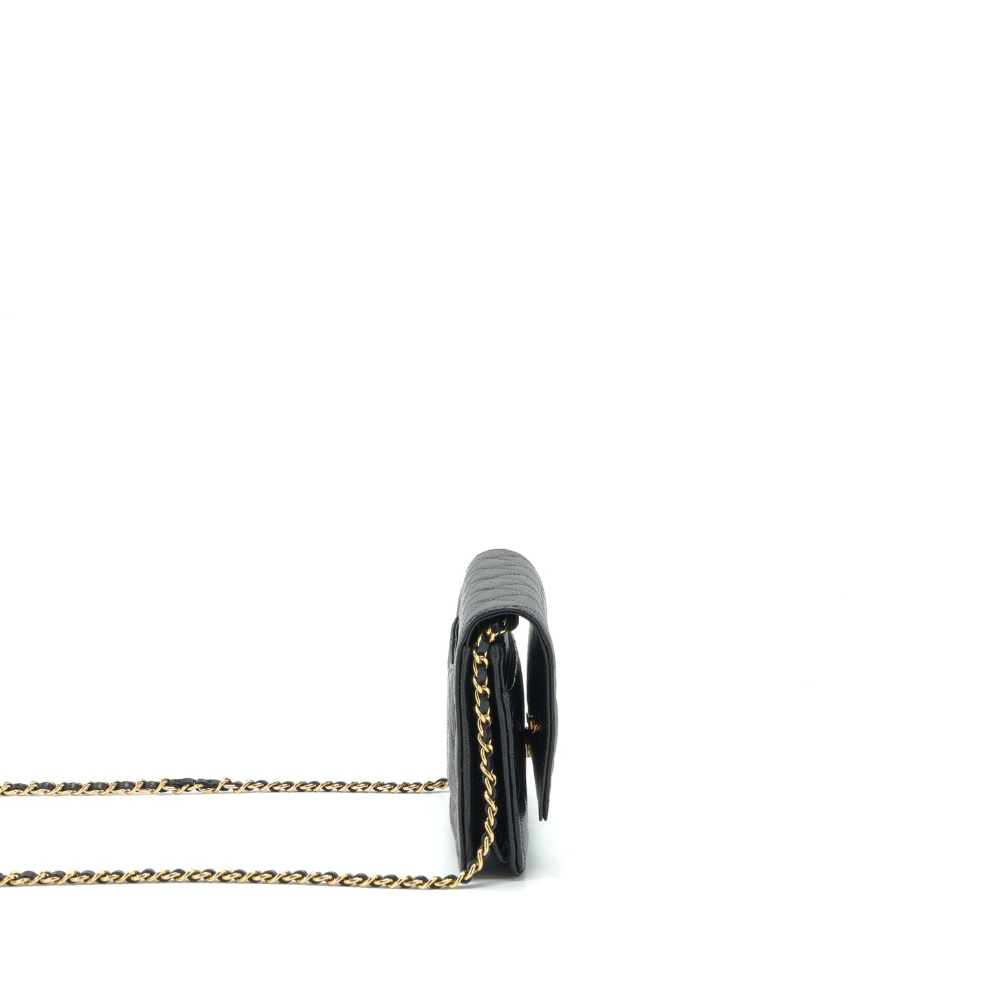 Chanel 22P Classic Wallet On Chain Caviar Black L