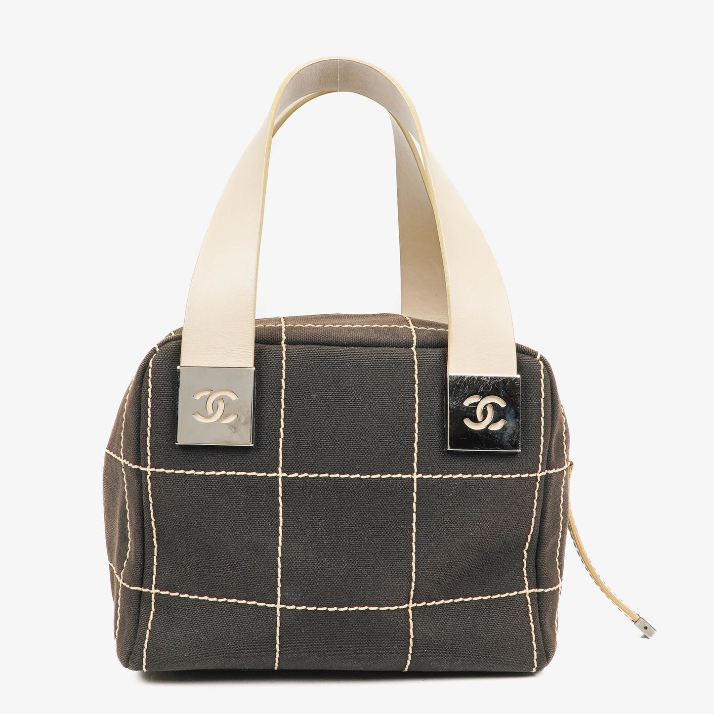 Chanel Boston bag in chocolate-stitched canvas, brown
