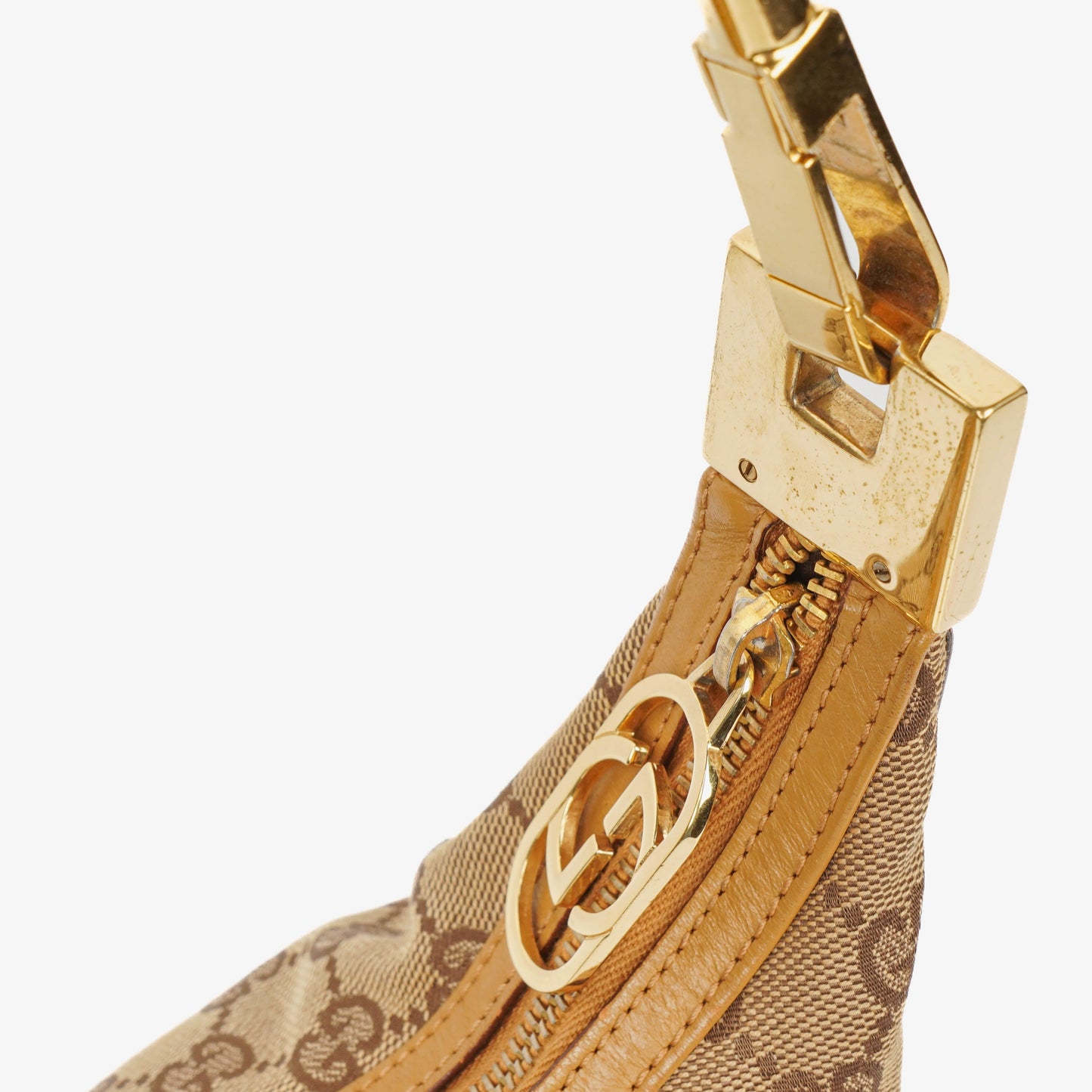 Gucci GG Canvas And Leather Shoulder Hobo Bag