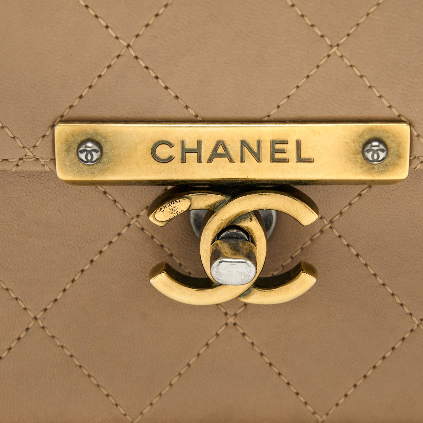 Chanel Messenger Flap Bag Lambskin Beige