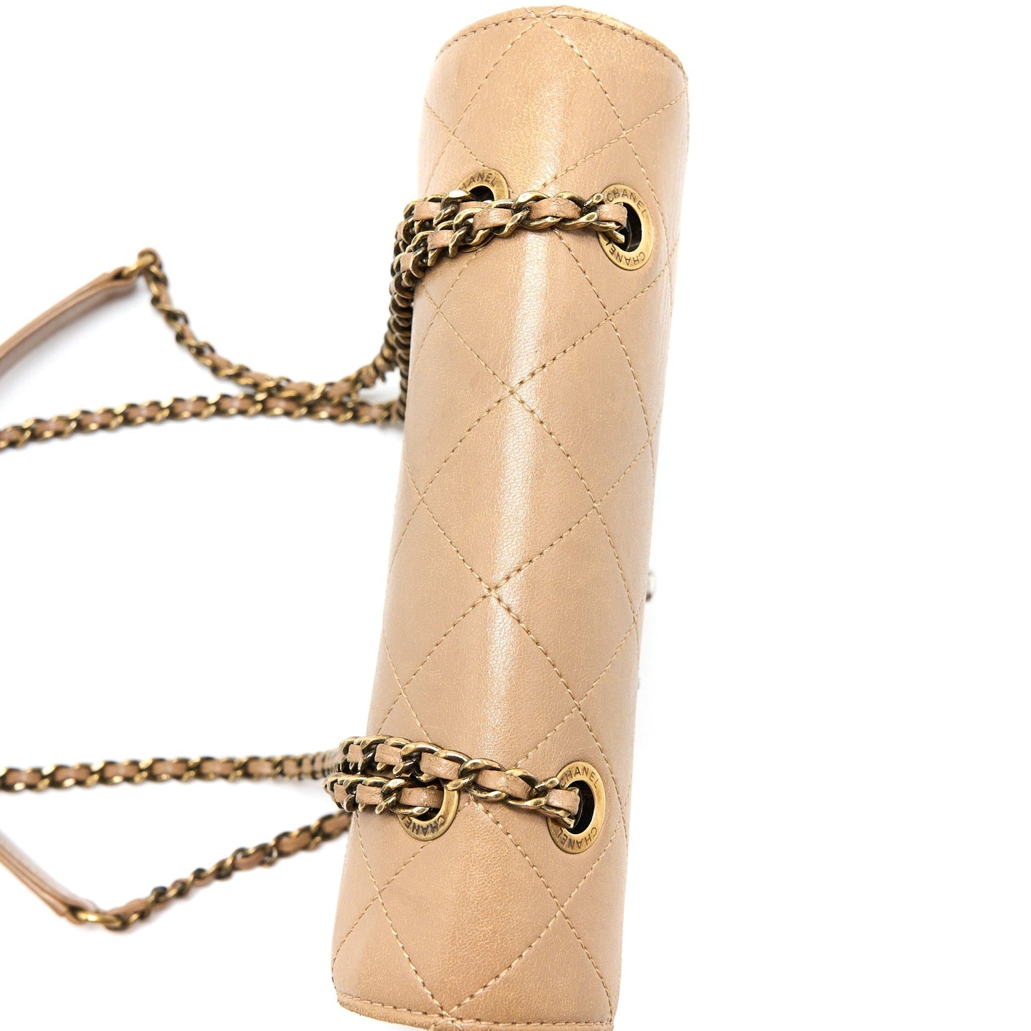 Chanel Messenger Flap Bag Lambskin Beige